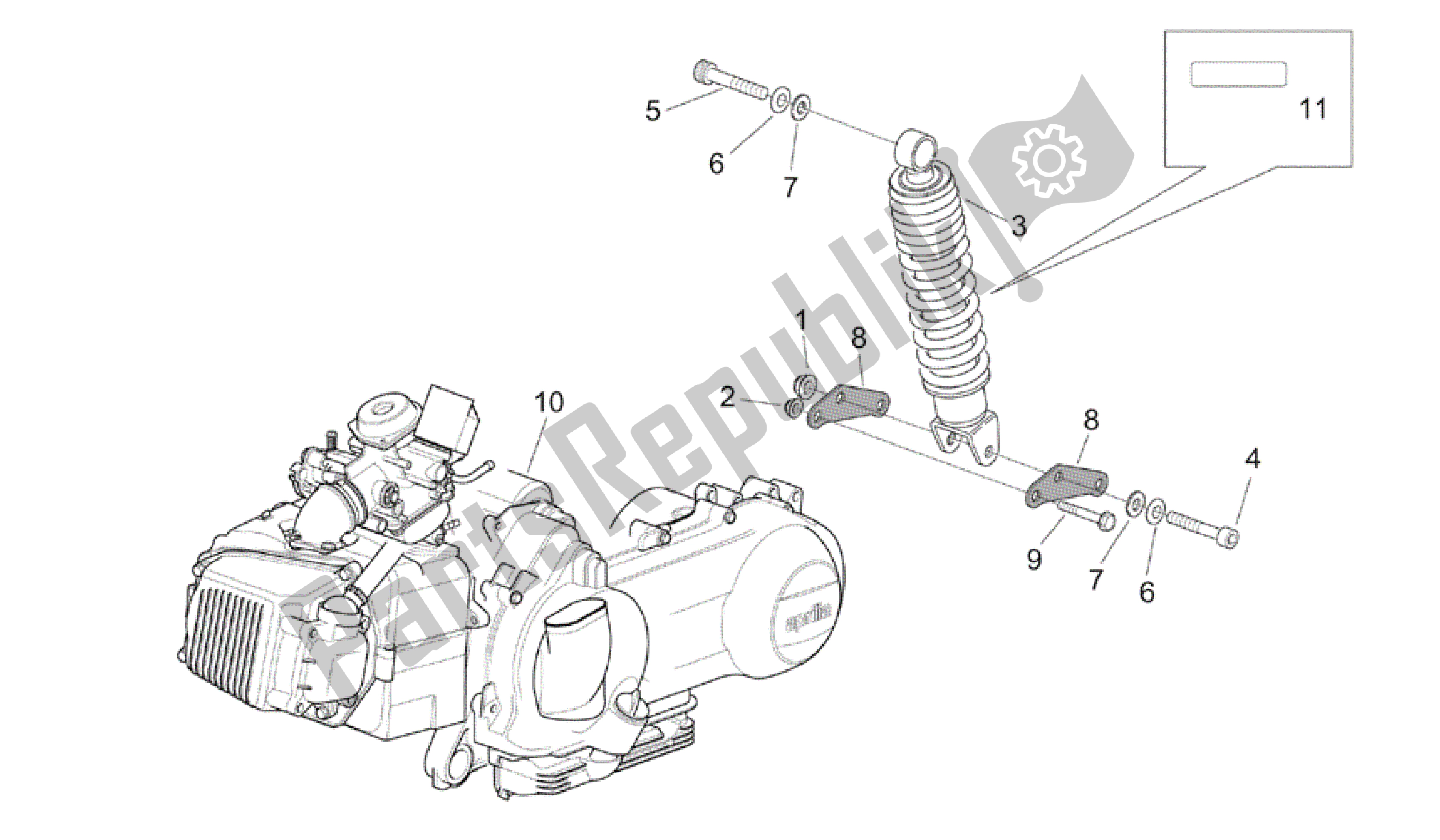 Alle Teile für das Motor - Hinterer Stoßdämpfer des Aprilia Mojito 150 2003 - 2007