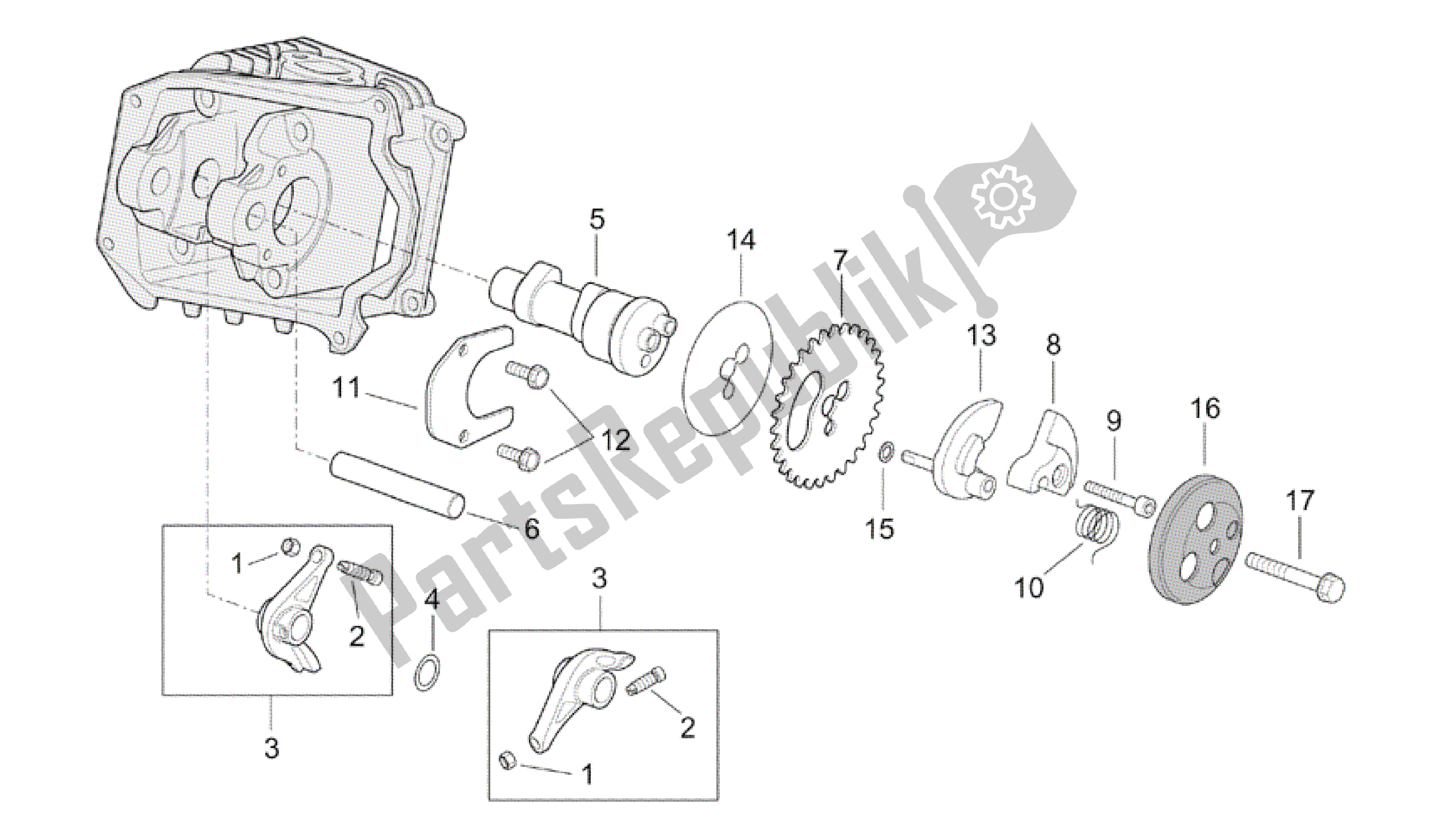 Todas as partes de Sistema De Tempo do Aprilia Mojito 150 2003 - 2007