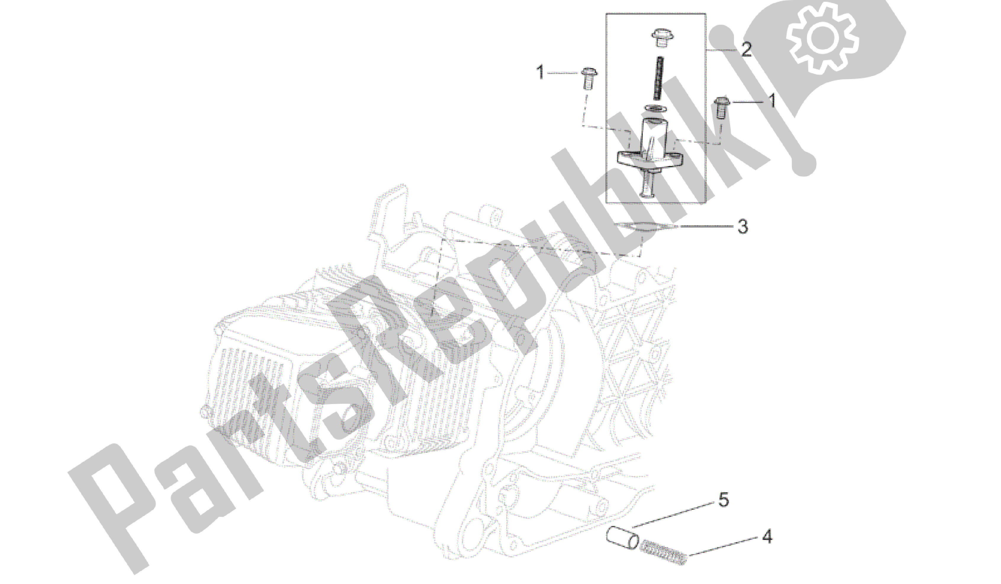 Alle onderdelen voor de Ketting Aanspanner van de Aprilia Mojito 150 2003 - 2007