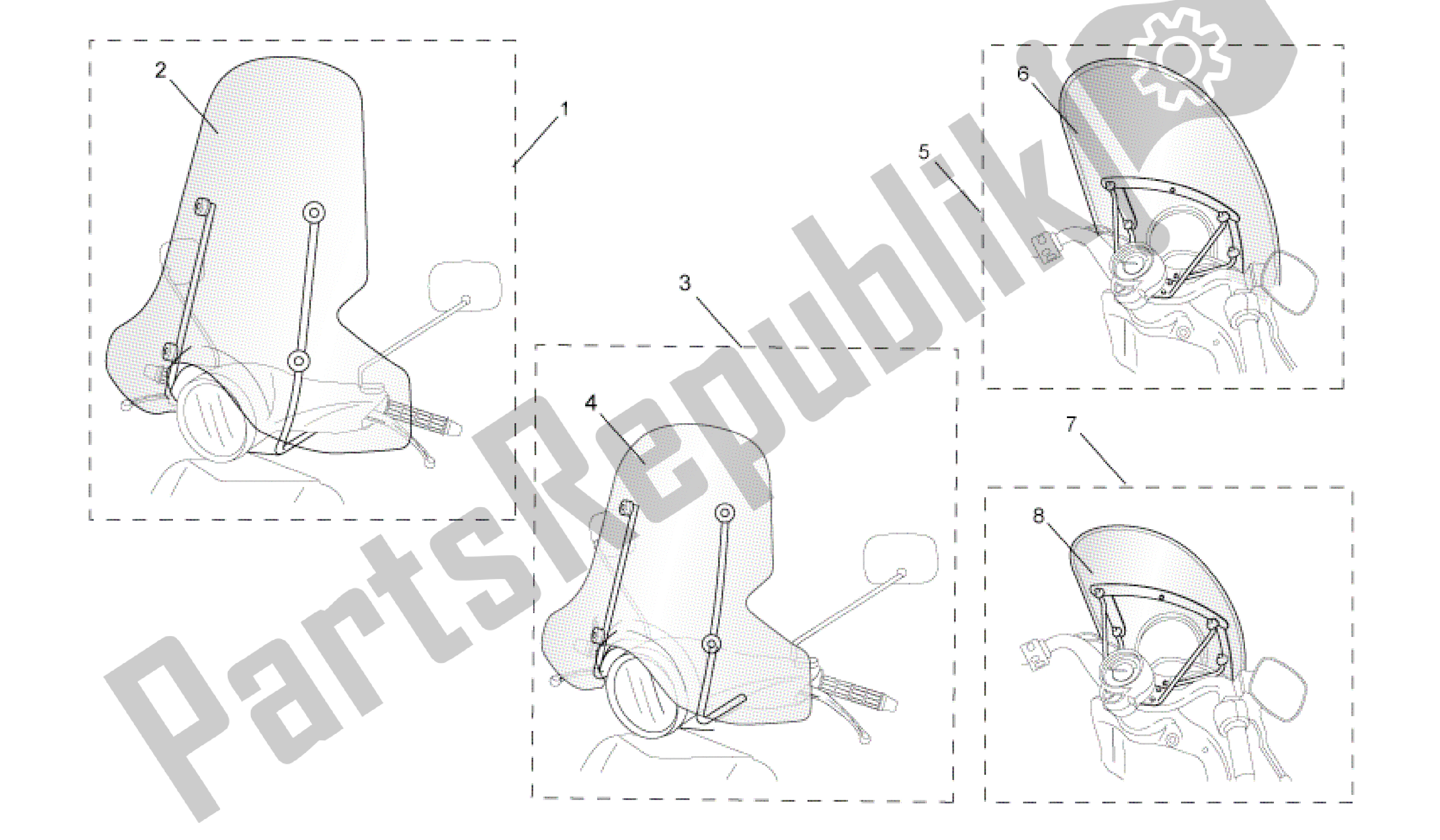 All parts for the Acc. - Windshields of the Aprilia Mojito 125 2003 - 2007