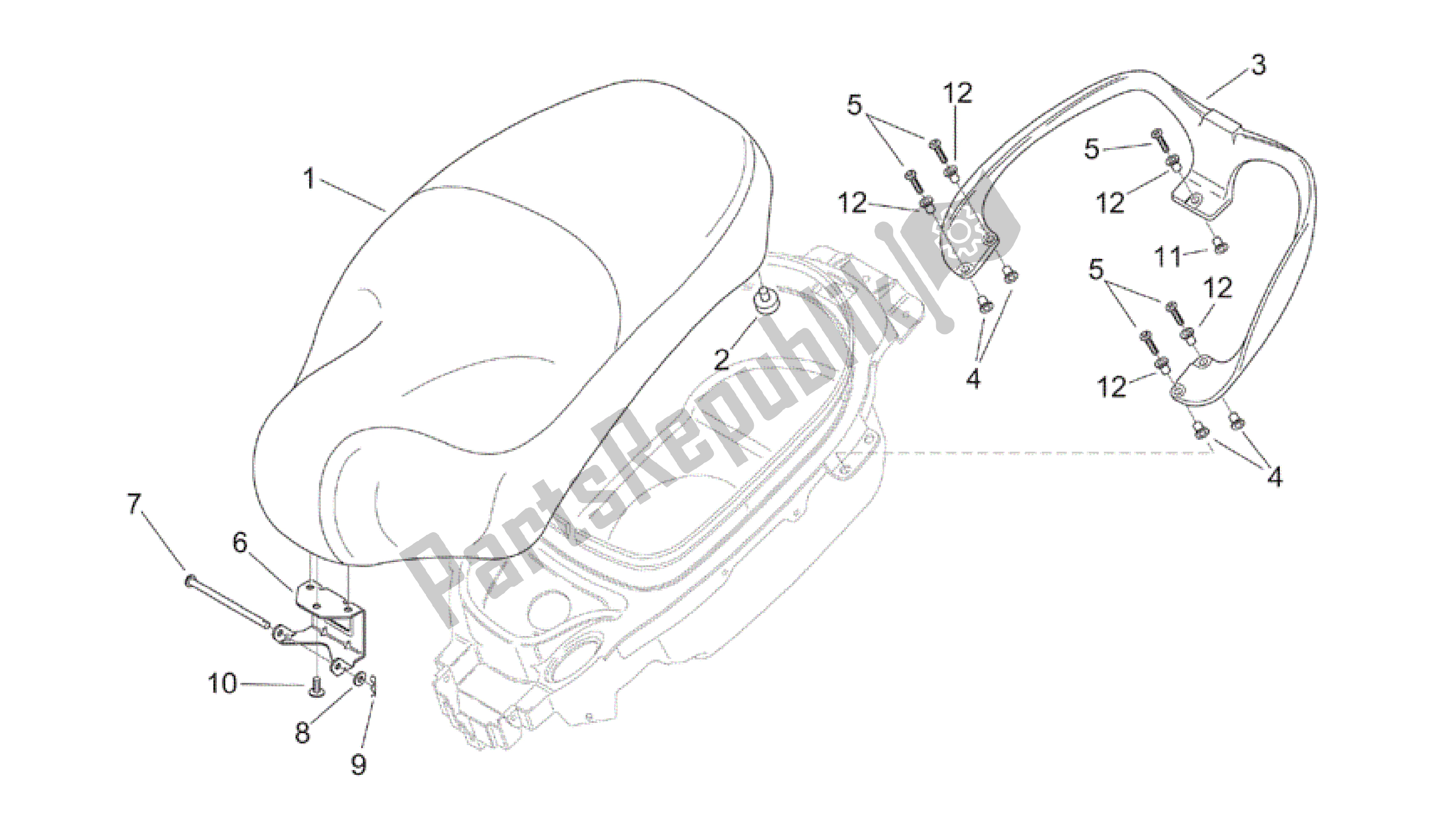 Toutes les pièces pour le Selle - Poignée du Aprilia Mojito 125 2003 - 2007