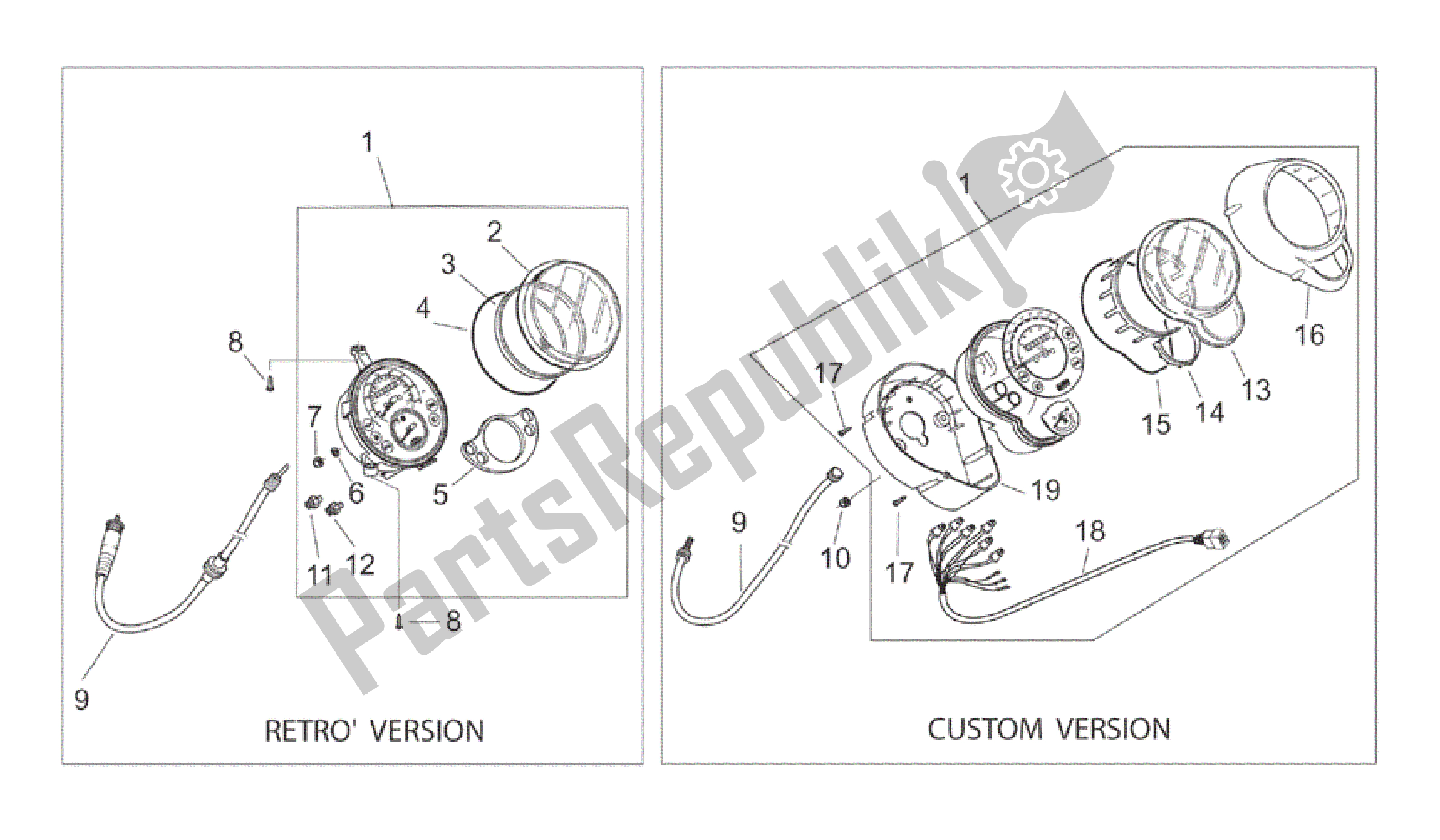 Toutes les pièces pour le Tableau De Bord du Aprilia Mojito 125 2003 - 2007