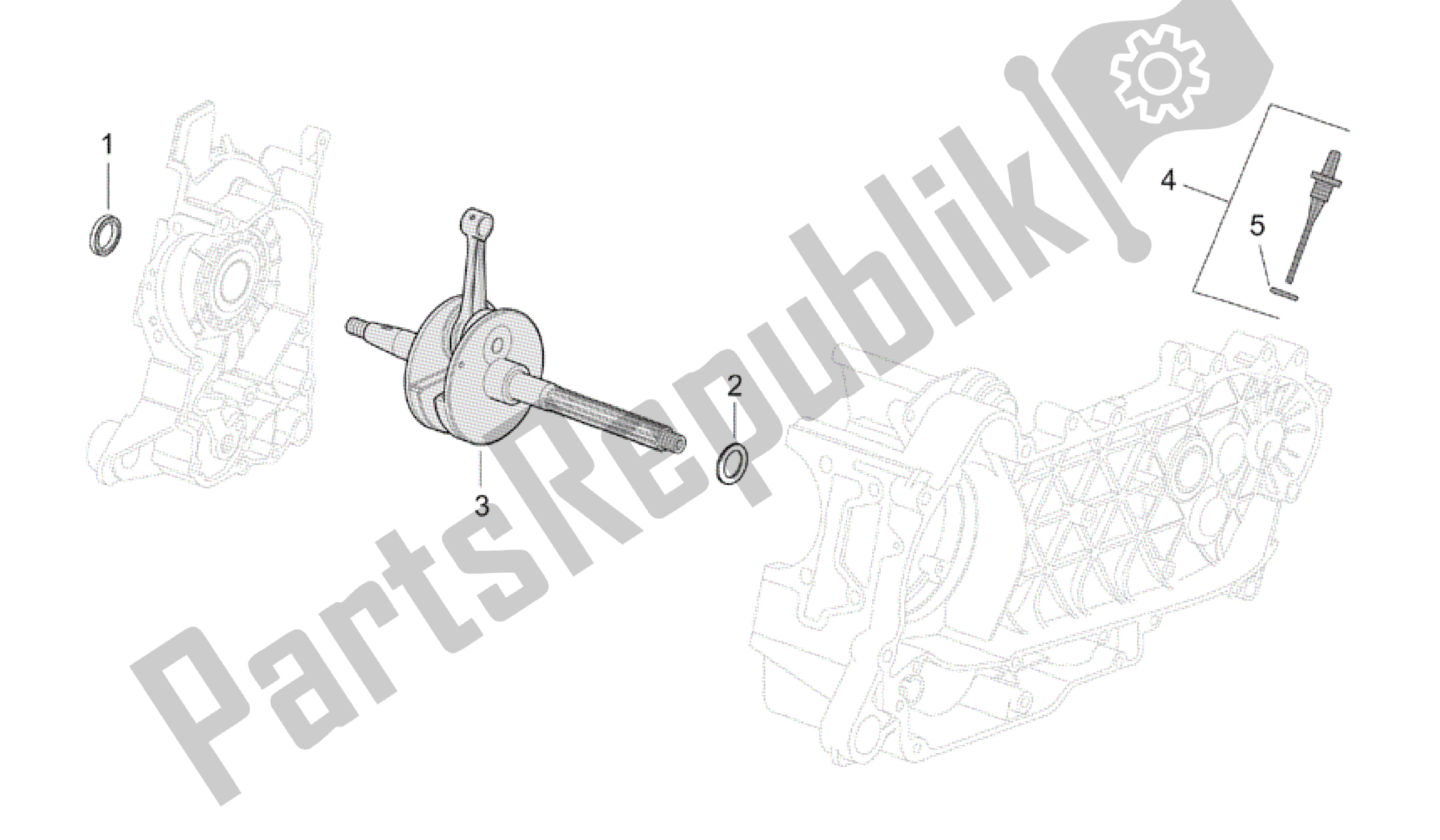 All parts for the Drive Shaft of the Aprilia Mojito 125 2003 - 2007