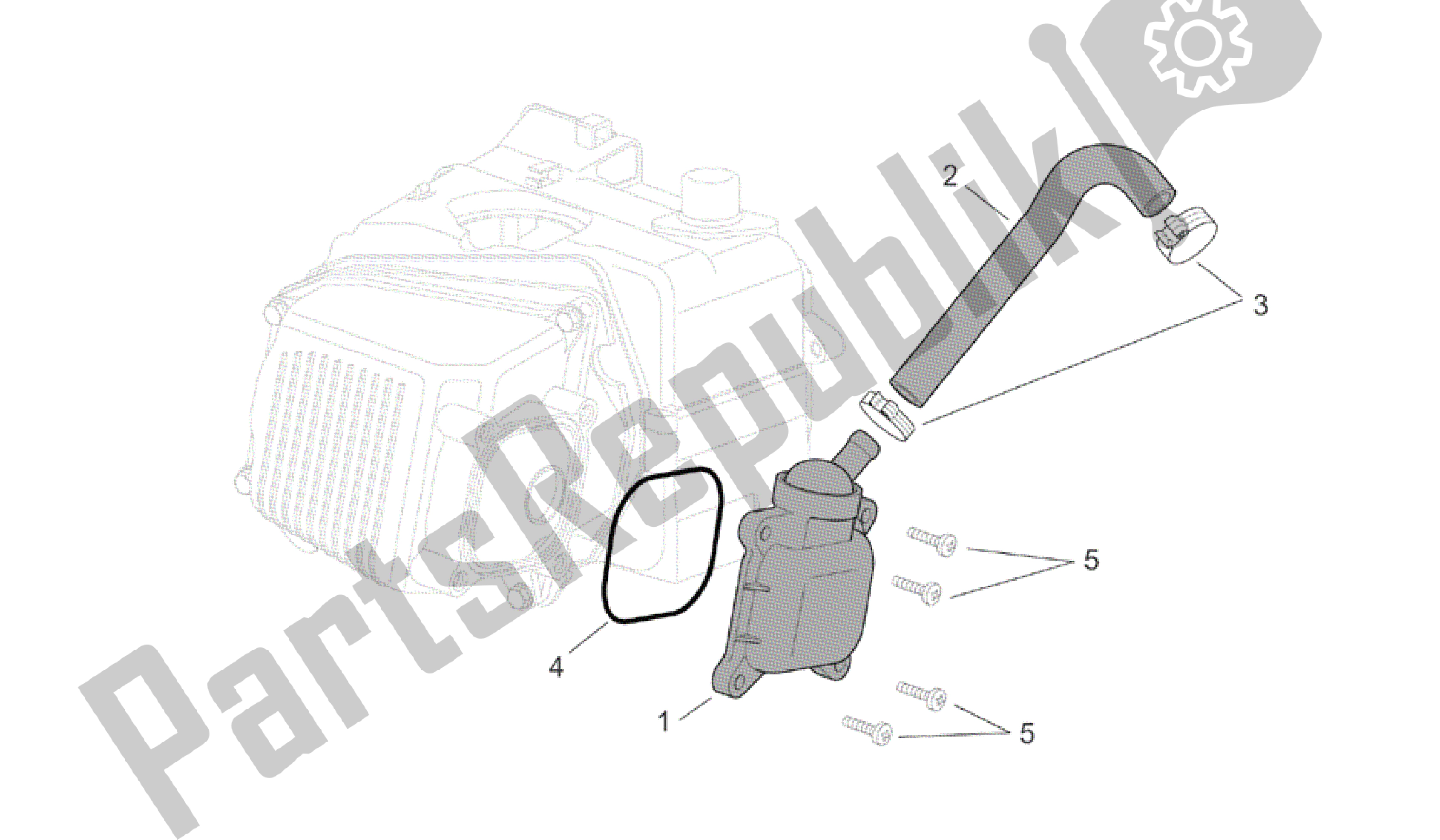 All parts for the Oil Breather Valve of the Aprilia Mojito 125 2003 - 2007