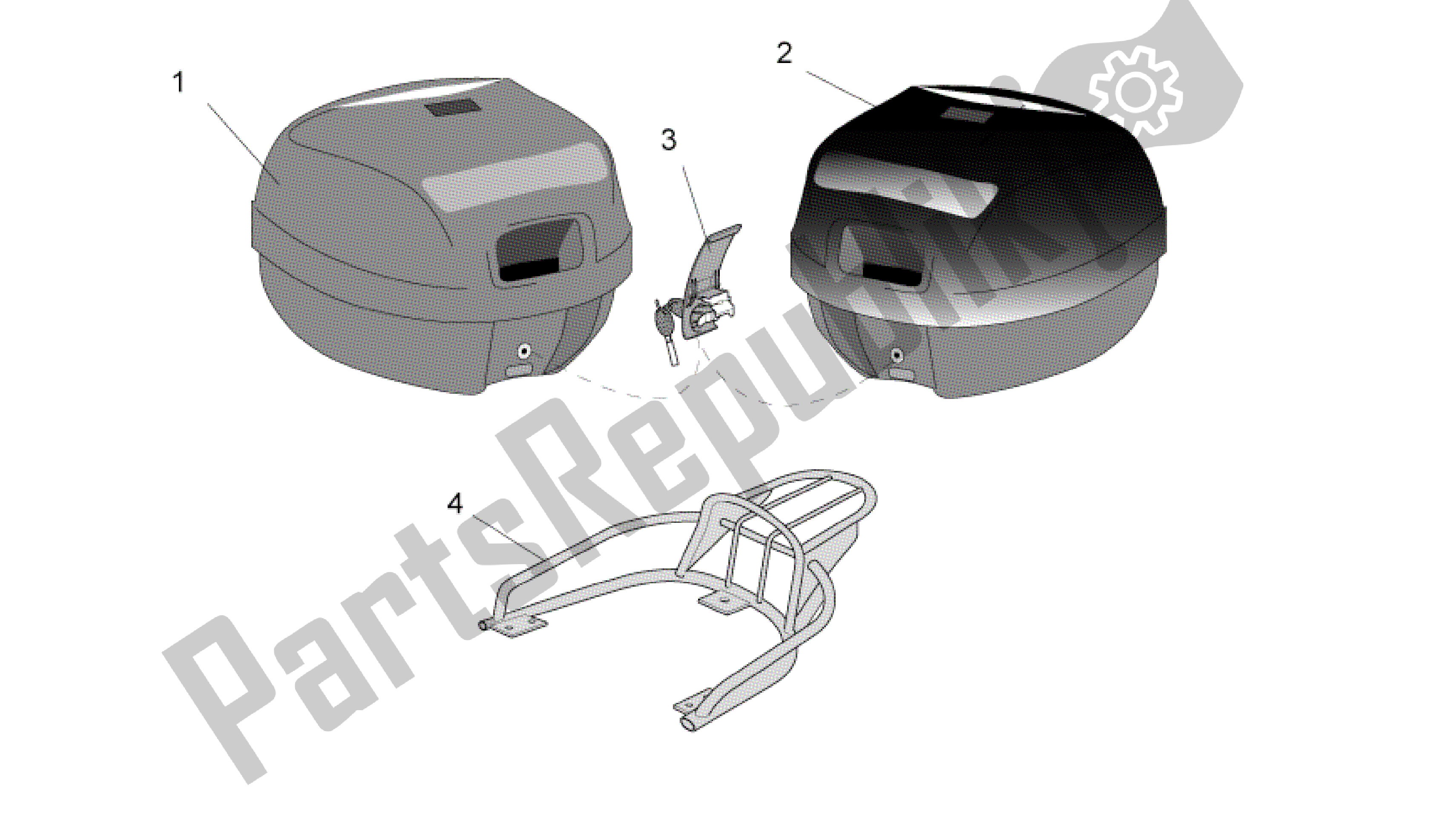 All parts for the Acc. - Top/cases, Side Cases of the Aprilia Mojito 150 2003 - 2007