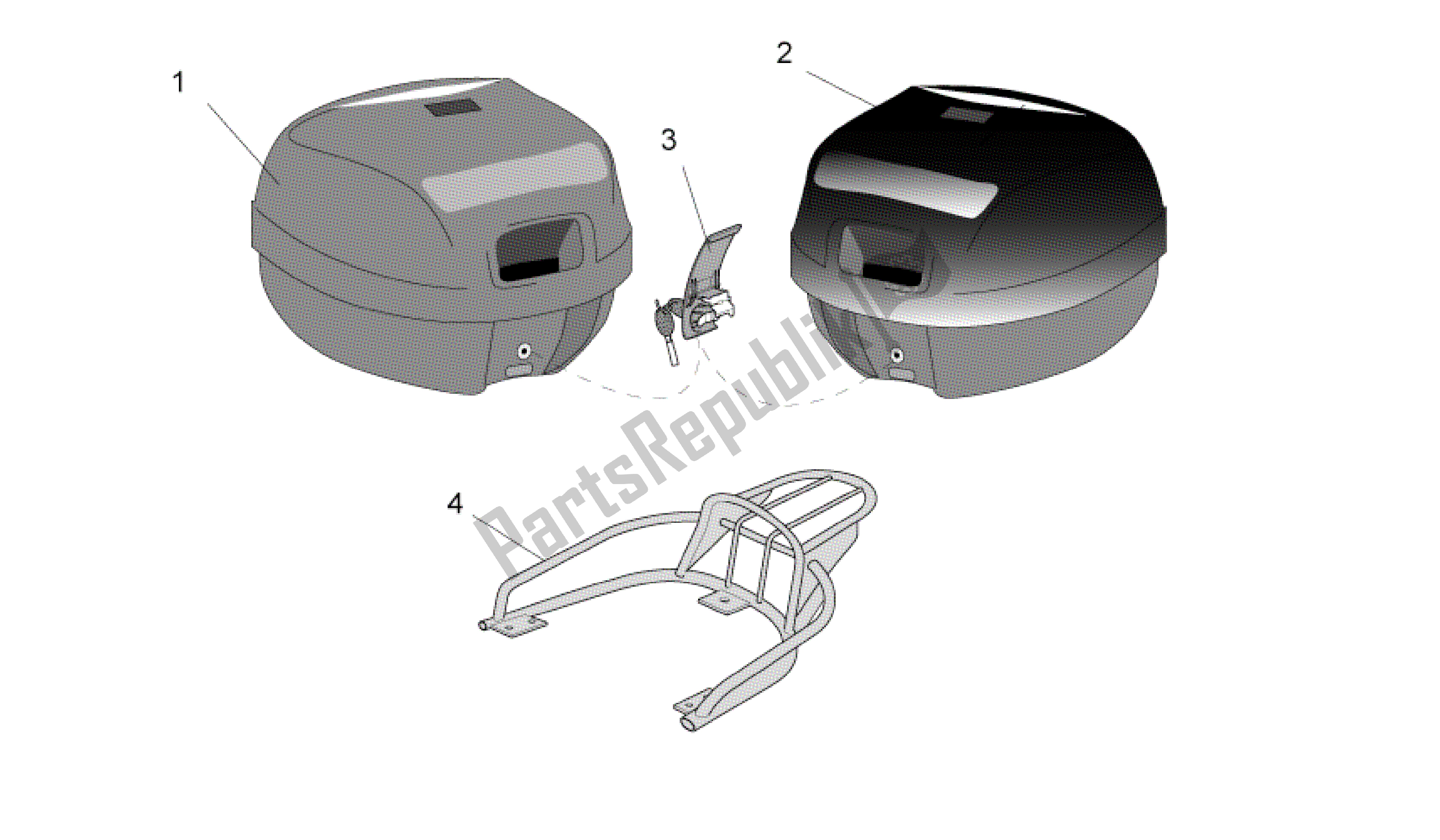 Alle Teile für das Gem. - Top / Cases, Side Cases des Aprilia Mojito 150 2003 - 2007