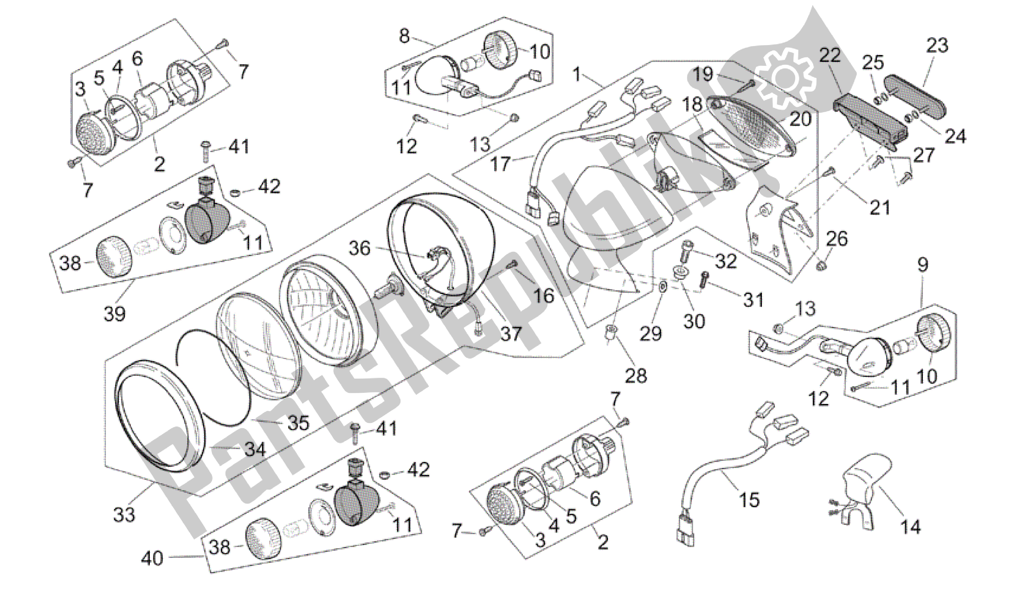 All parts for the Lights - Custom Usa of the Aprilia Mojito 150 2003 - 2007