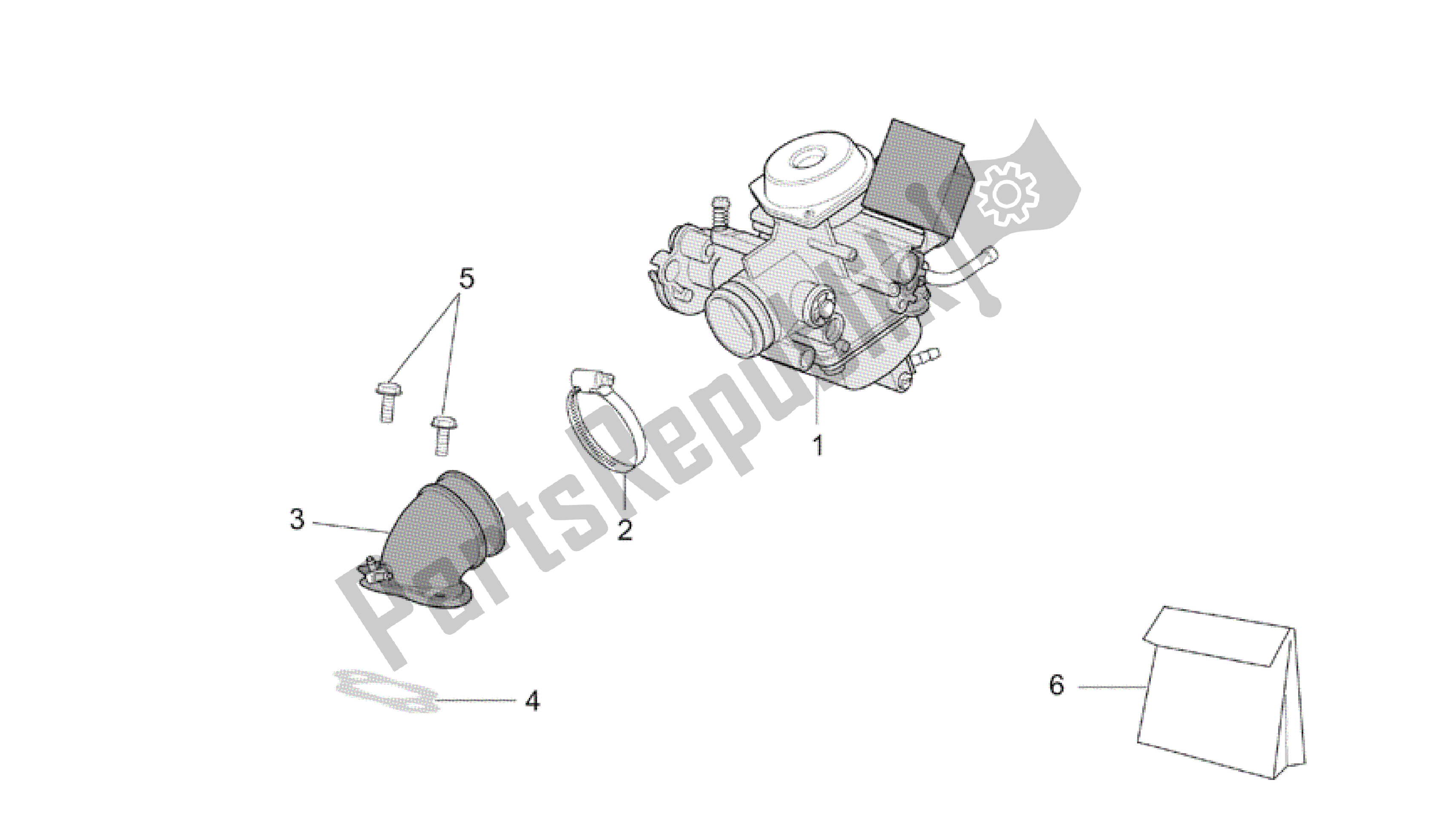 All parts for the Carburettor of the Aprilia Mojito 150 2003 - 2007