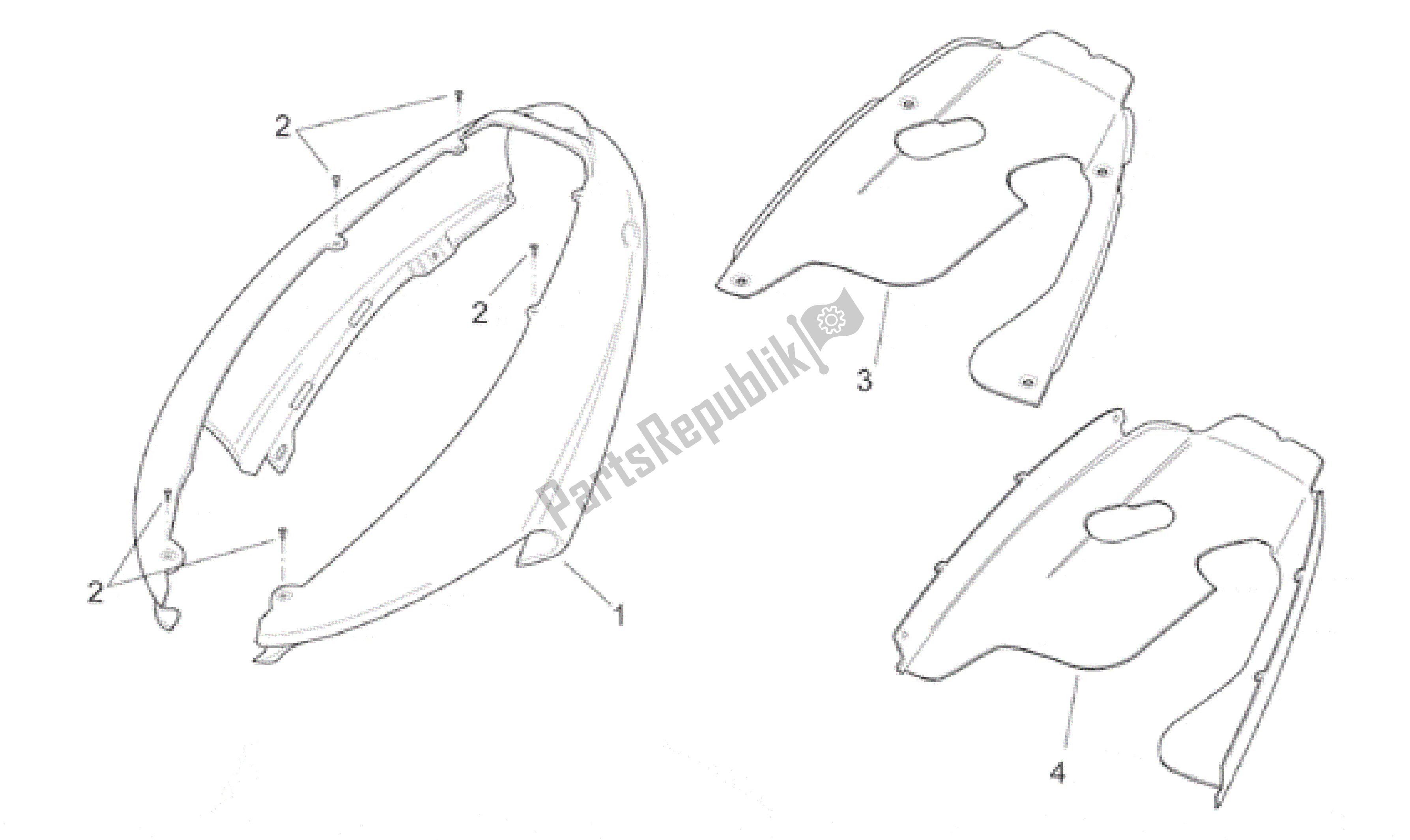 Toutes les pièces pour le Carrosserie Arrière - Carénage Arrière du Aprilia SR 125 1999 - 2001