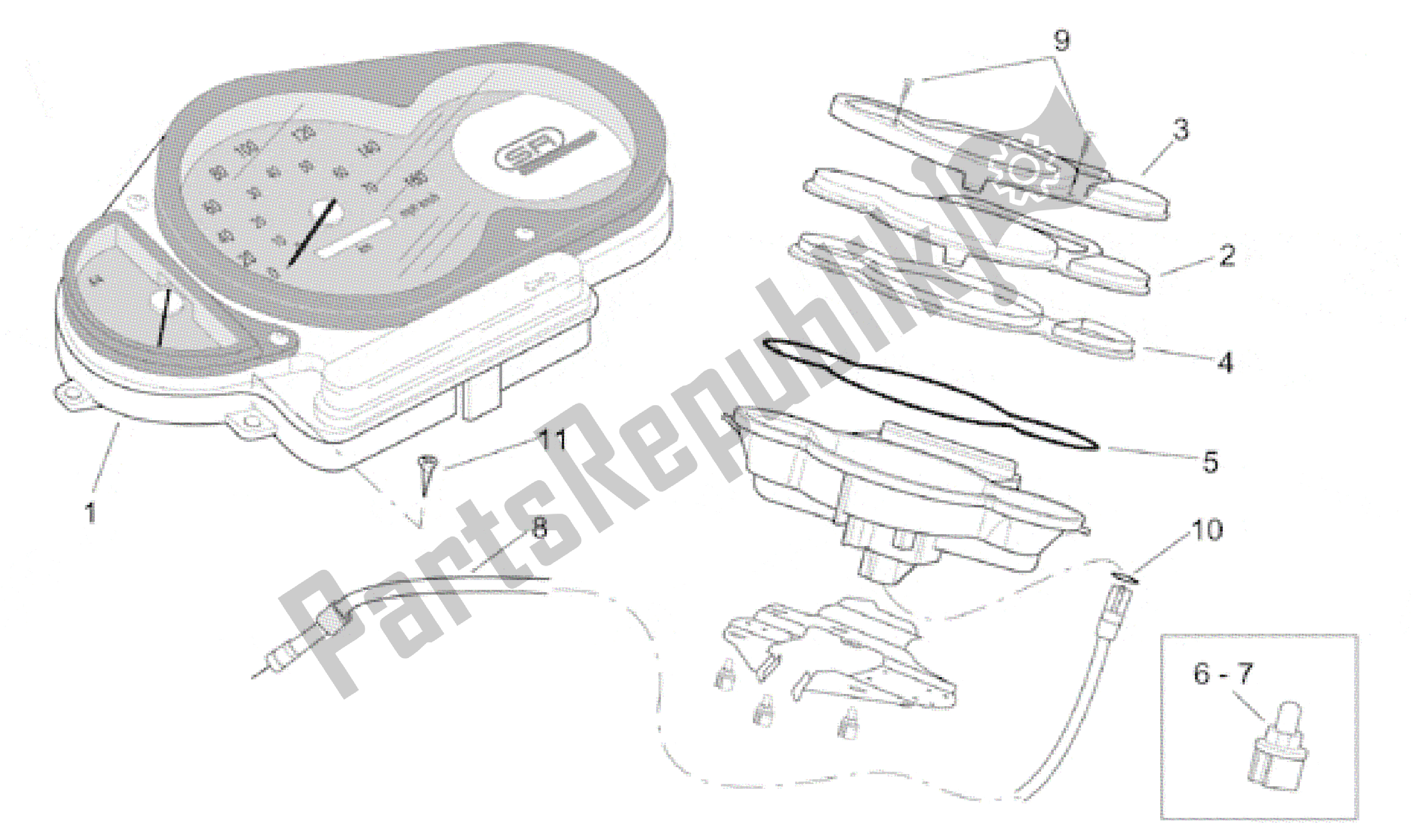 Alle Teile für das Instrumententafel des Aprilia SR 125 1999 - 2001