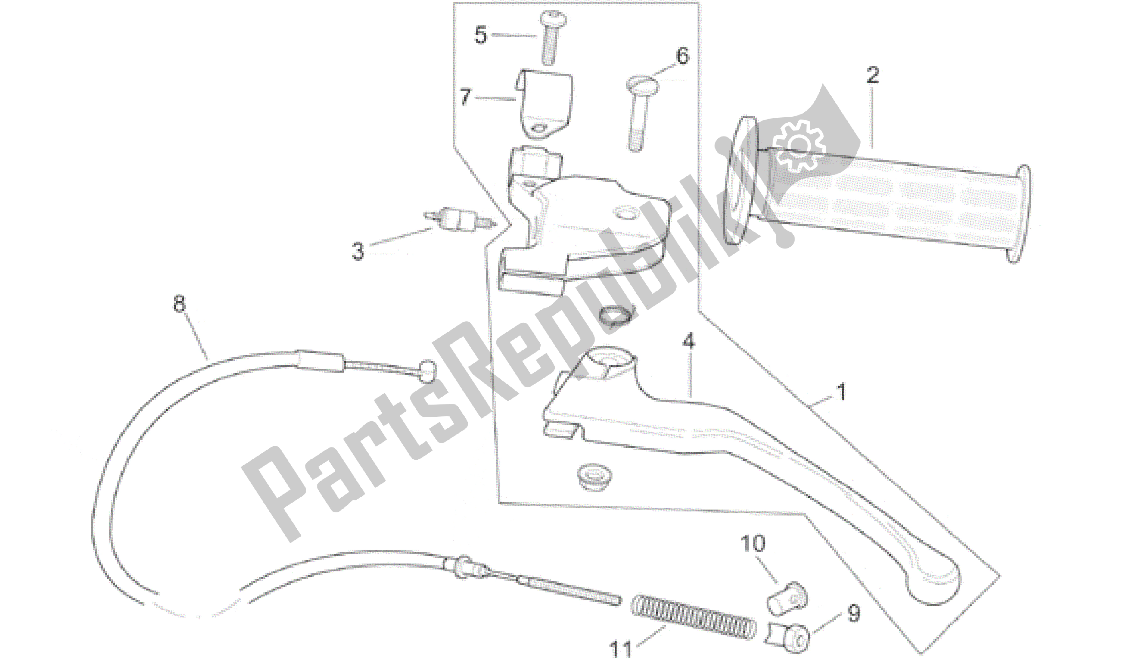 Tutte le parti per il Leva Freno Posteriore del Aprilia SR 125 1999 - 2001