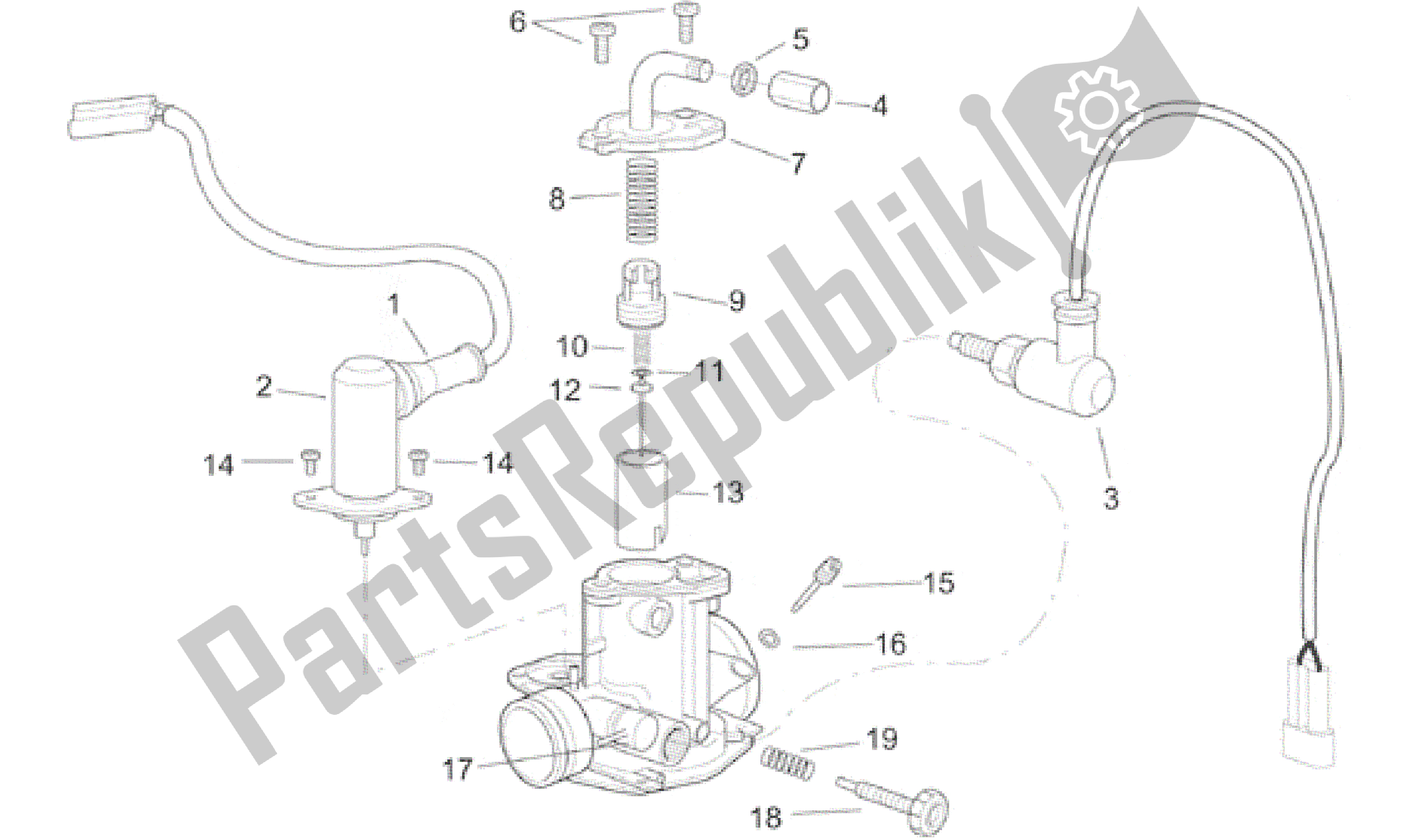 Tutte le parti per il Carburatore Mikuni Ii del Aprilia SR 125 1999 - 2001