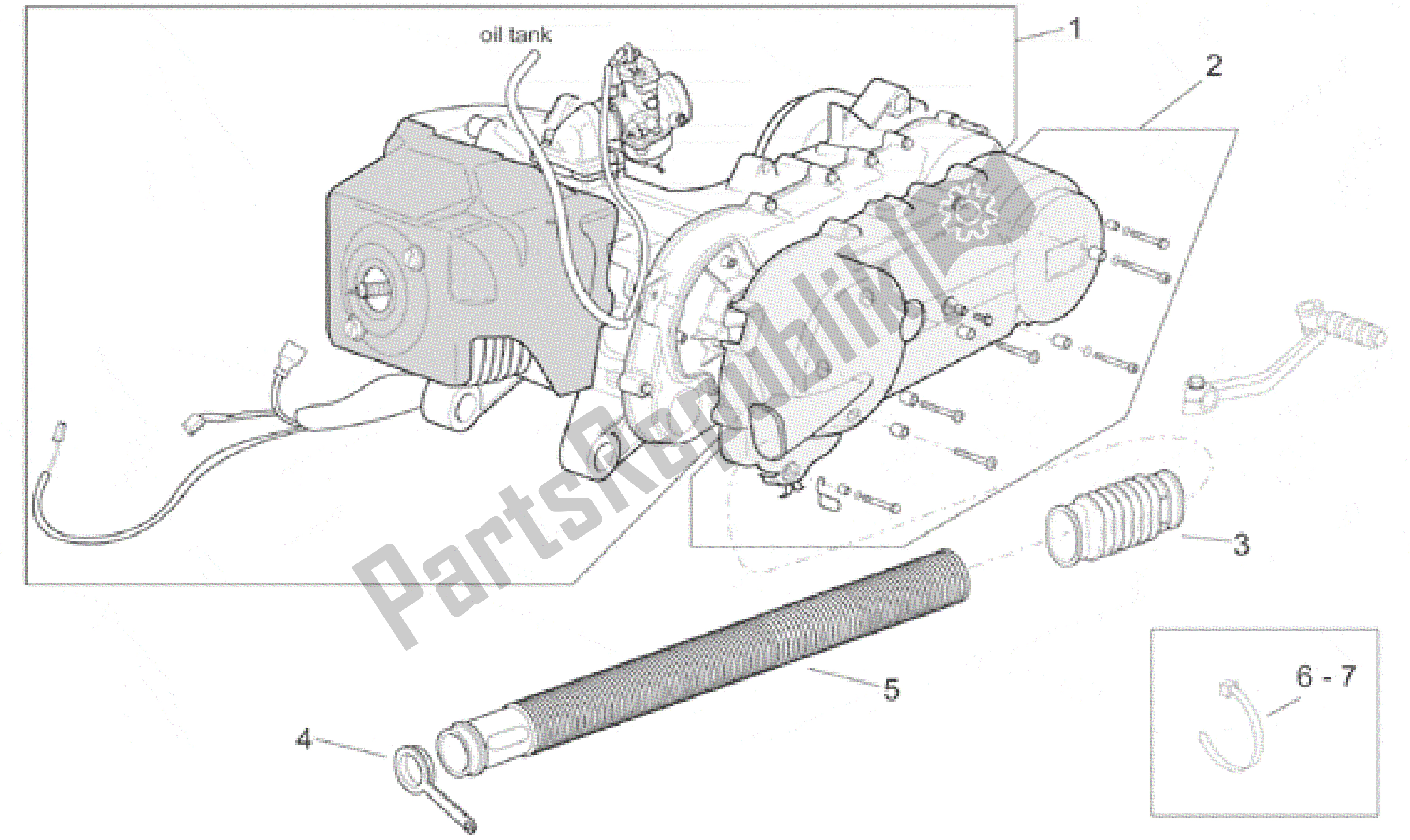 Toutes les pièces pour le Moteur du Aprilia SR 125 1999 - 2001