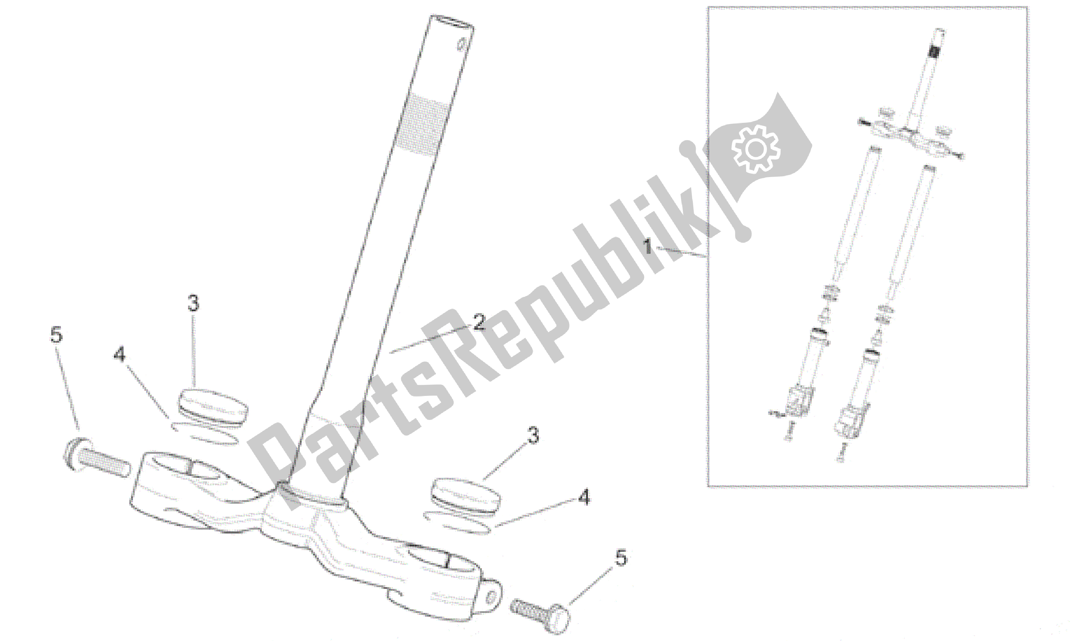 Todas as partes de Garfo Dianteiro I do Aprilia SR 125 1999 - 2001