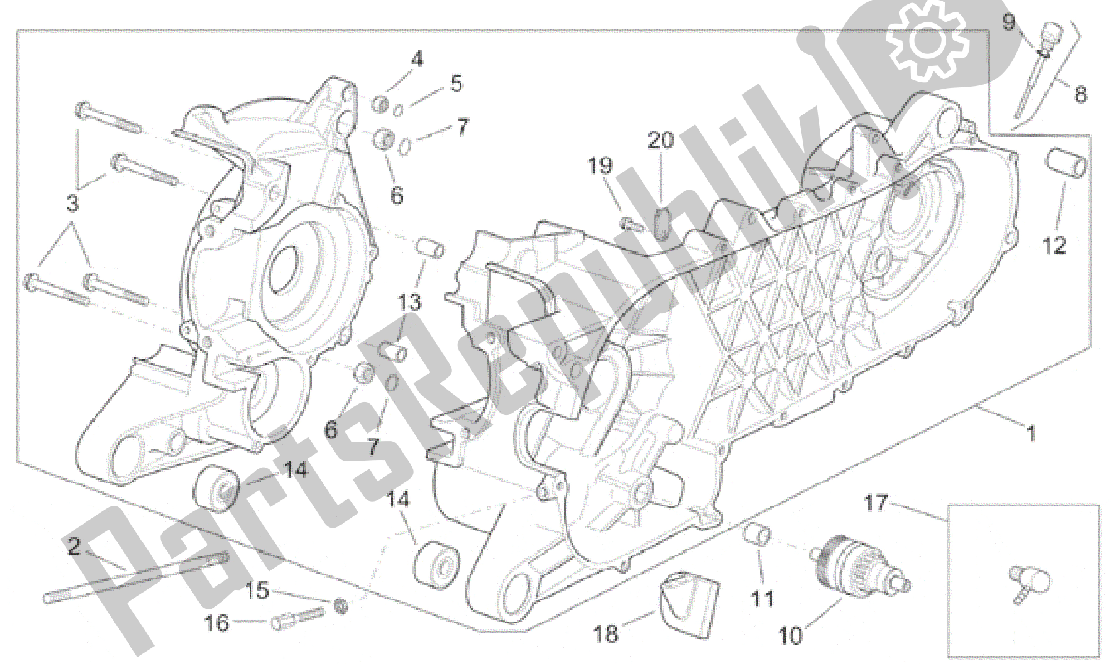 Toutes les pièces pour le Carter du Aprilia SR 125 1999 - 2001