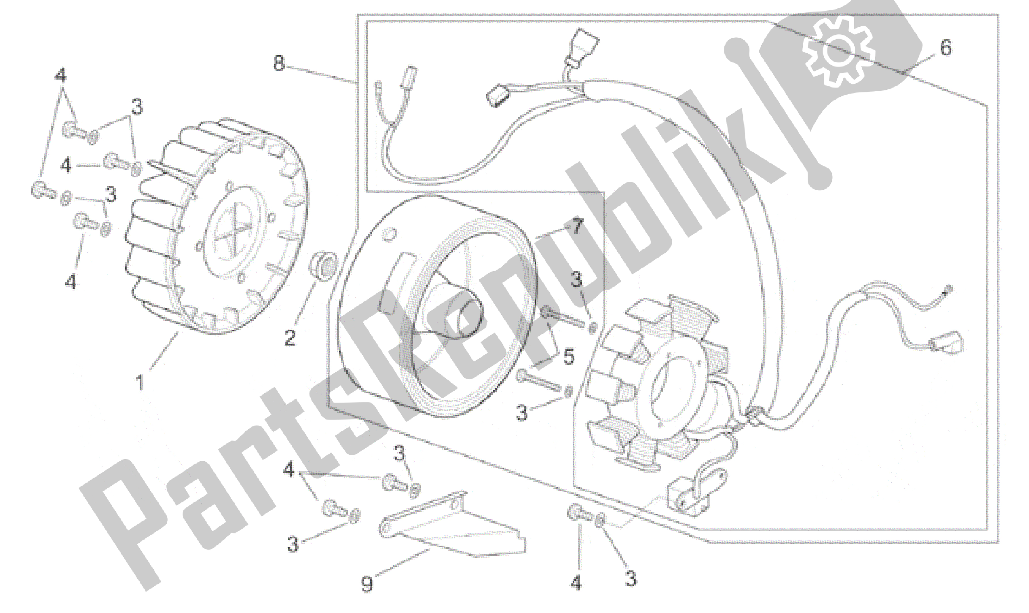 Todas as partes de Magneto do Aprilia SR 125 1999 - 2001