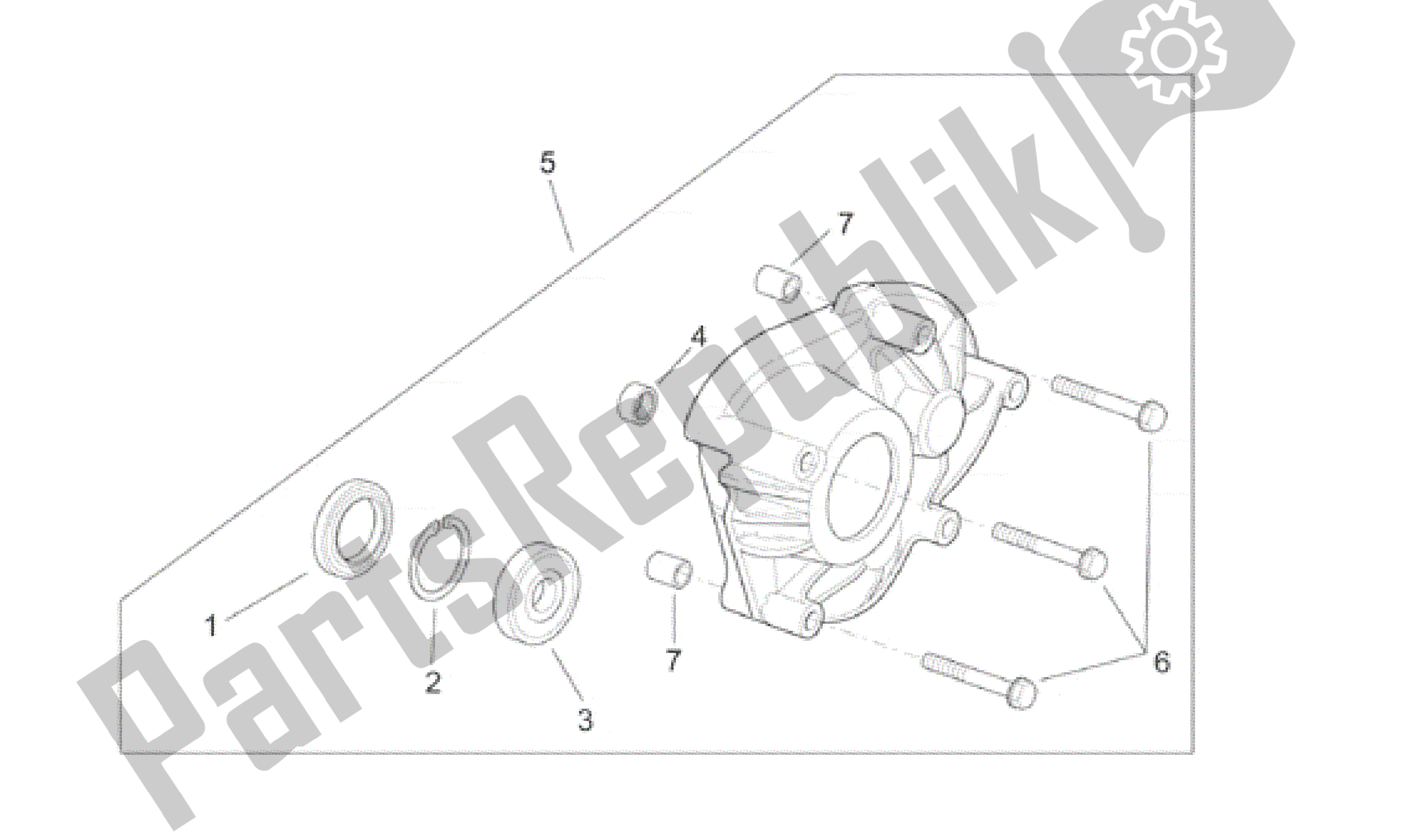 All parts for the Transmission Cover of the Aprilia SR 125 1999 - 2001