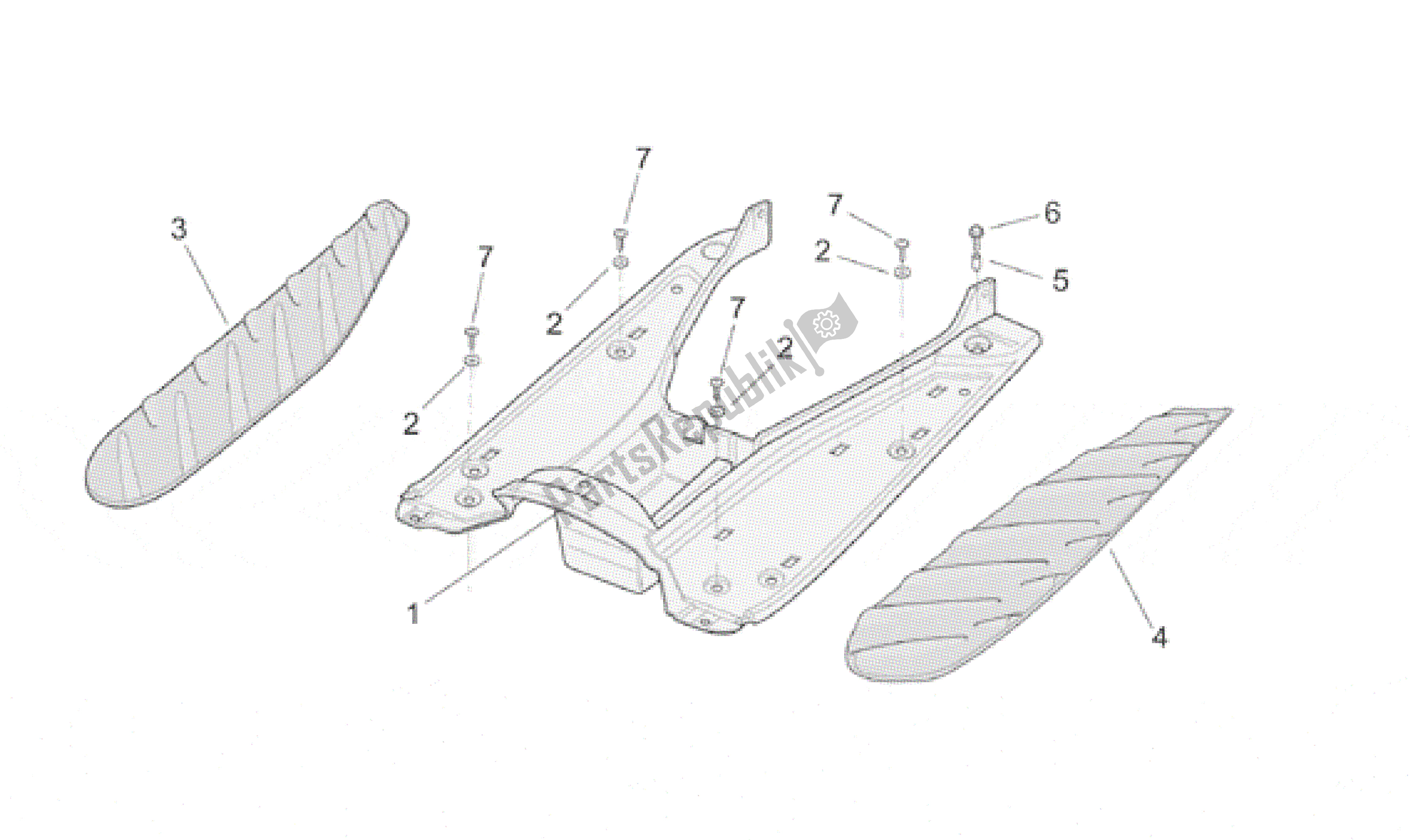 Toutes les pièces pour le Corps Central - Panneau du Aprilia SR 150 1999 - 2001