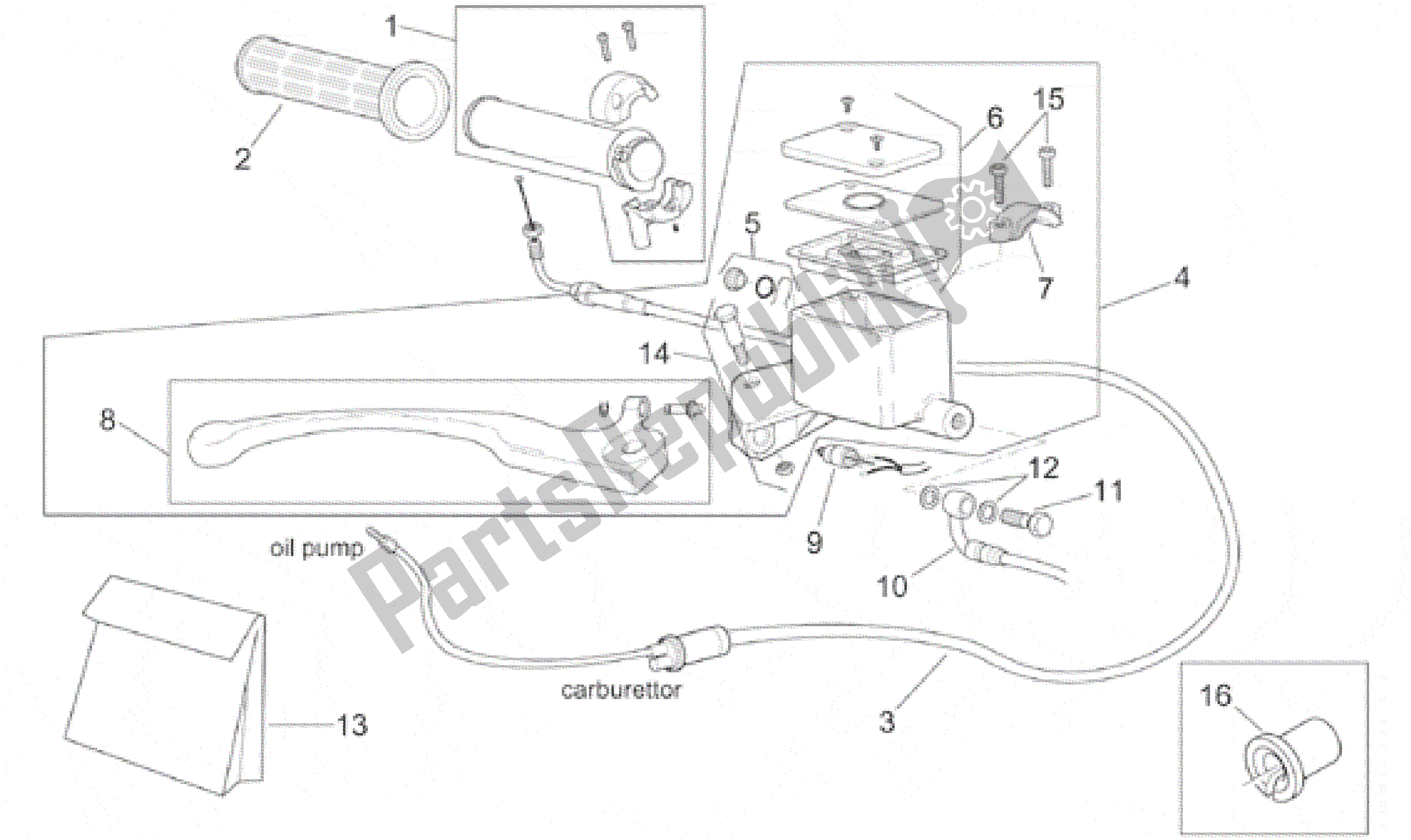 Alle onderdelen voor de Voorrem Pomp van de Aprilia SR 150 1999 - 2001