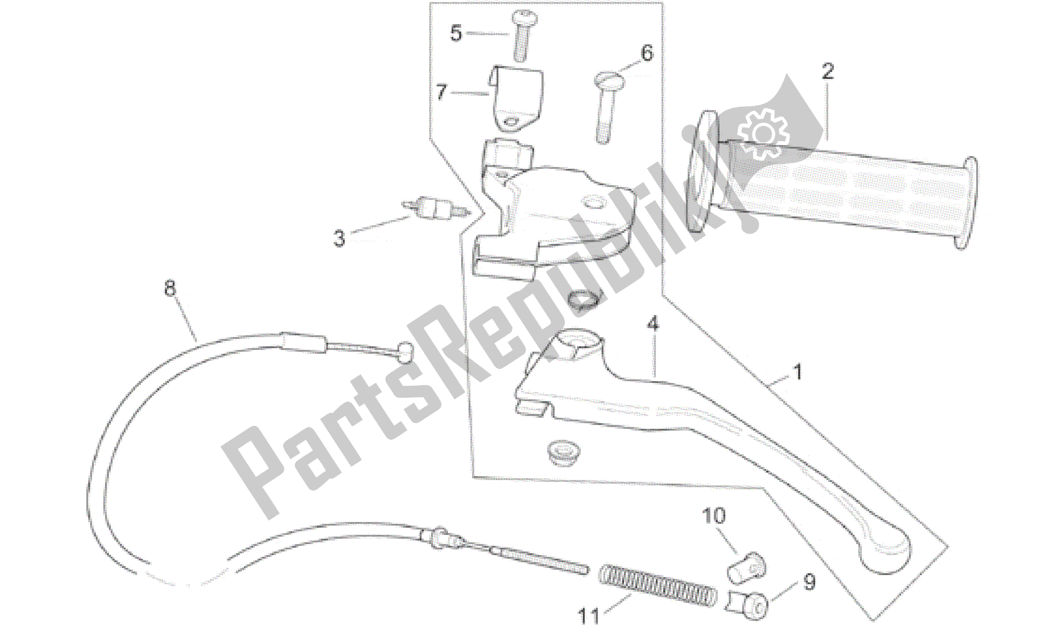 Tutte le parti per il Leva Freno Posteriore del Aprilia SR 150 1999 - 2001