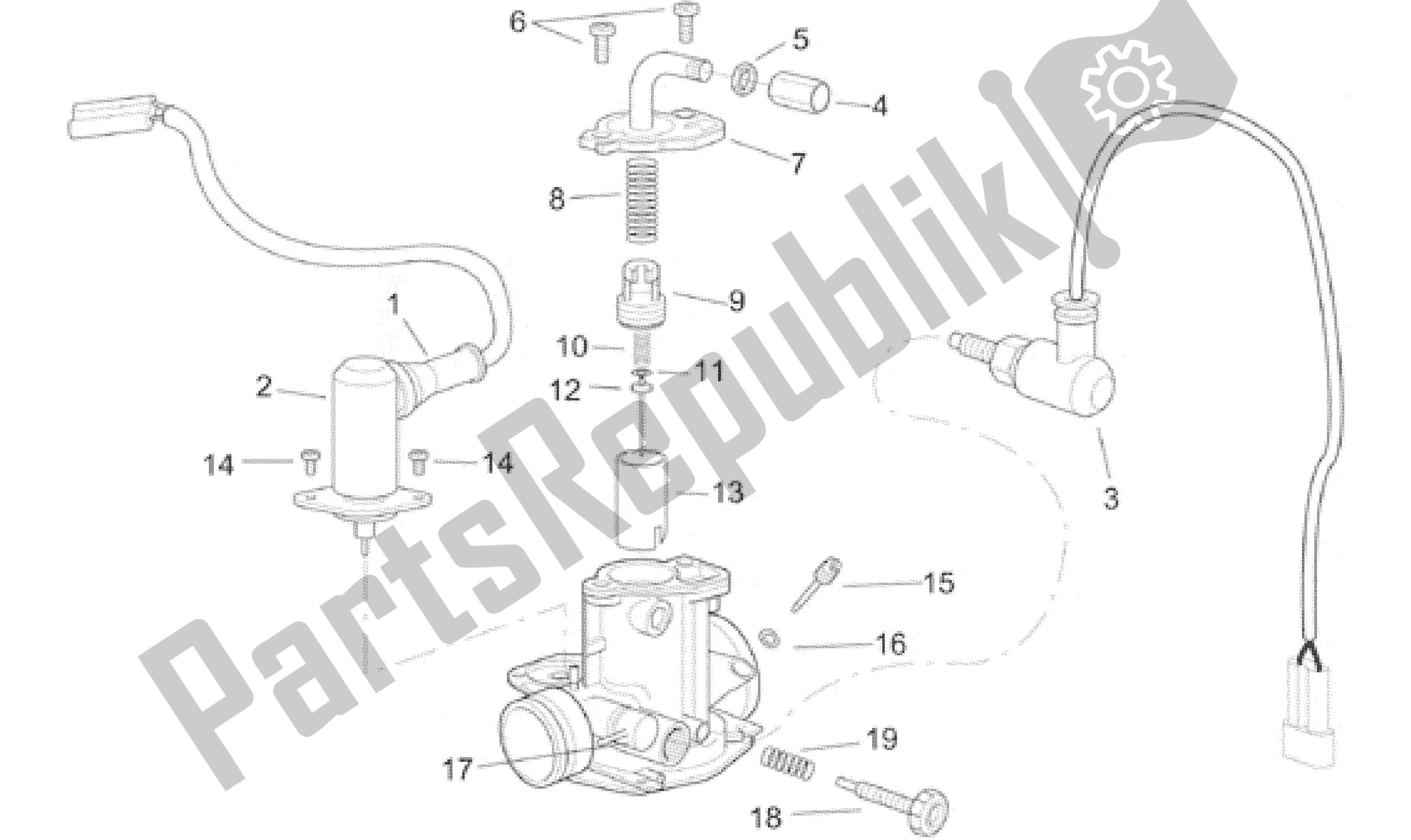 Alle onderdelen voor de Carburateur Mikuni Ii van de Aprilia SR 150 1999 - 2001