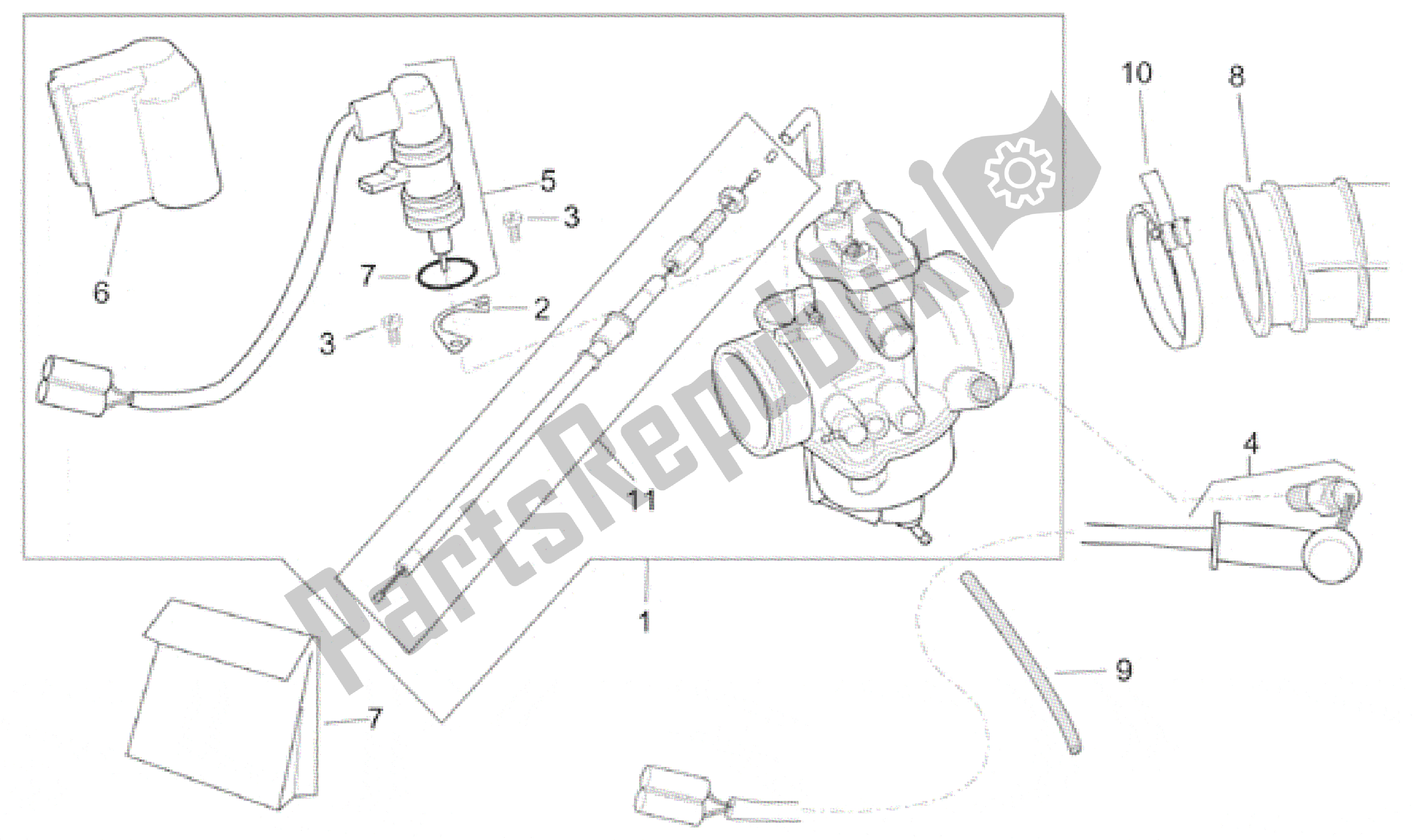 All parts for the Carburettor Dell'orto I of the Aprilia SR 150 1999 - 2001