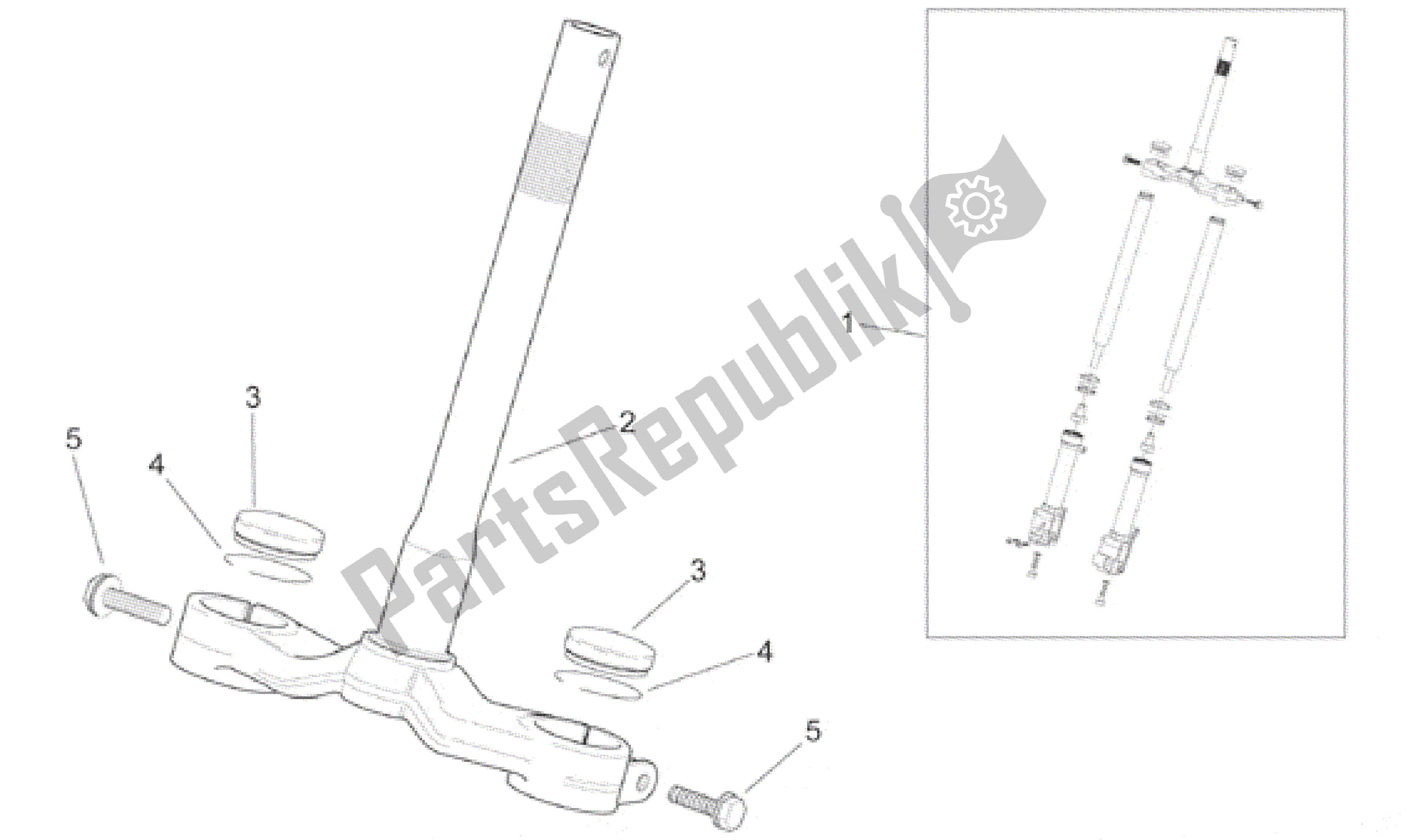 Todas as partes de Garfo Dianteiro I do Aprilia SR 150 1999 - 2001