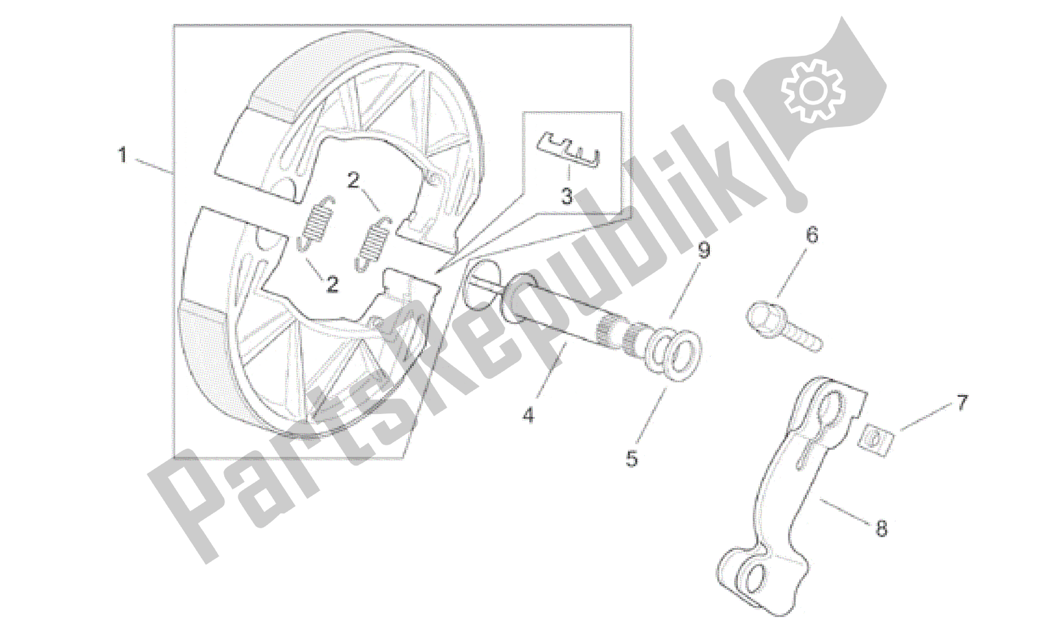 Toutes les pièces pour le Frein Arriere du Aprilia SR 150 1999 - 2001