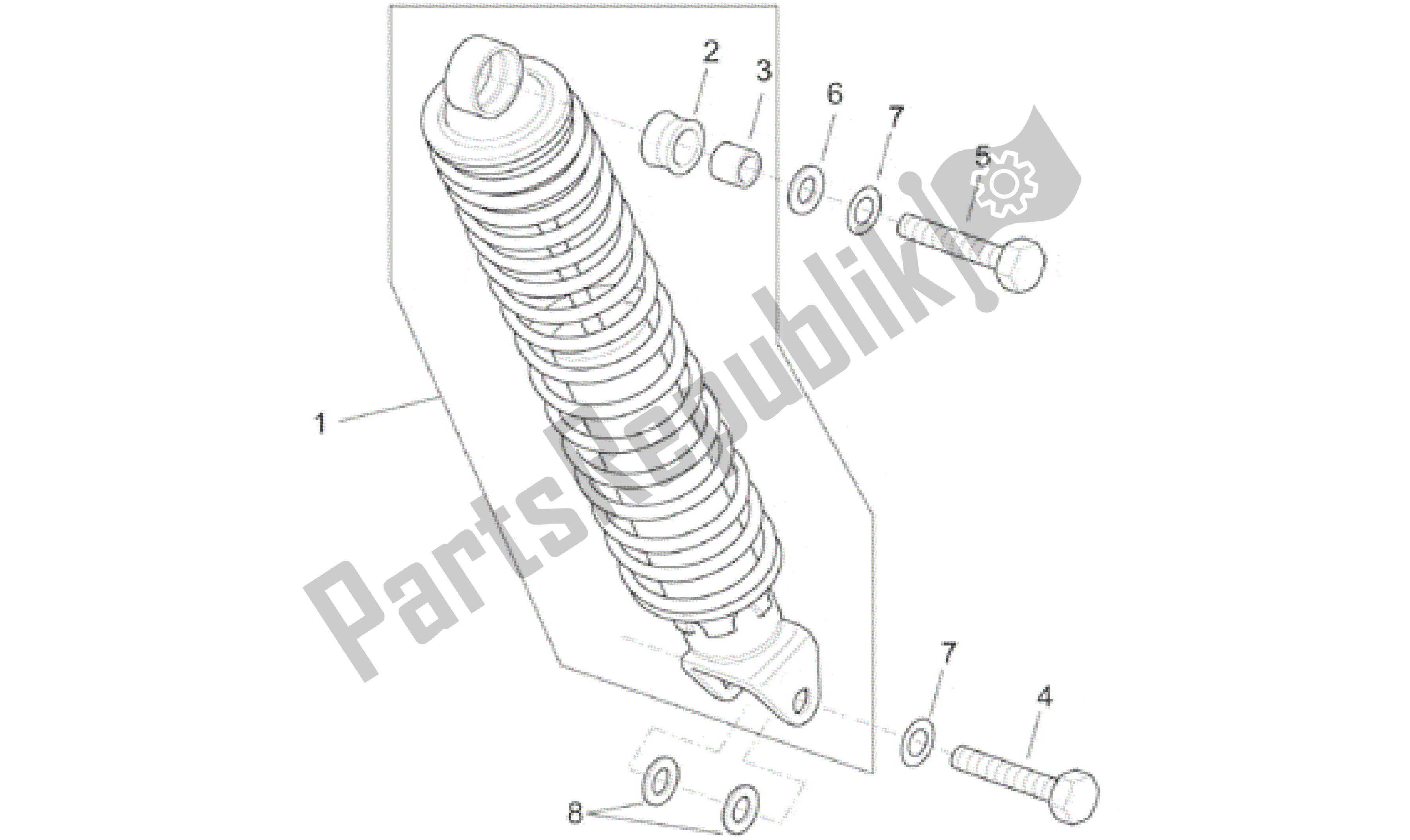 Todas las partes para Amortiguador Trasero de Aprilia SR 150 1999 - 2001