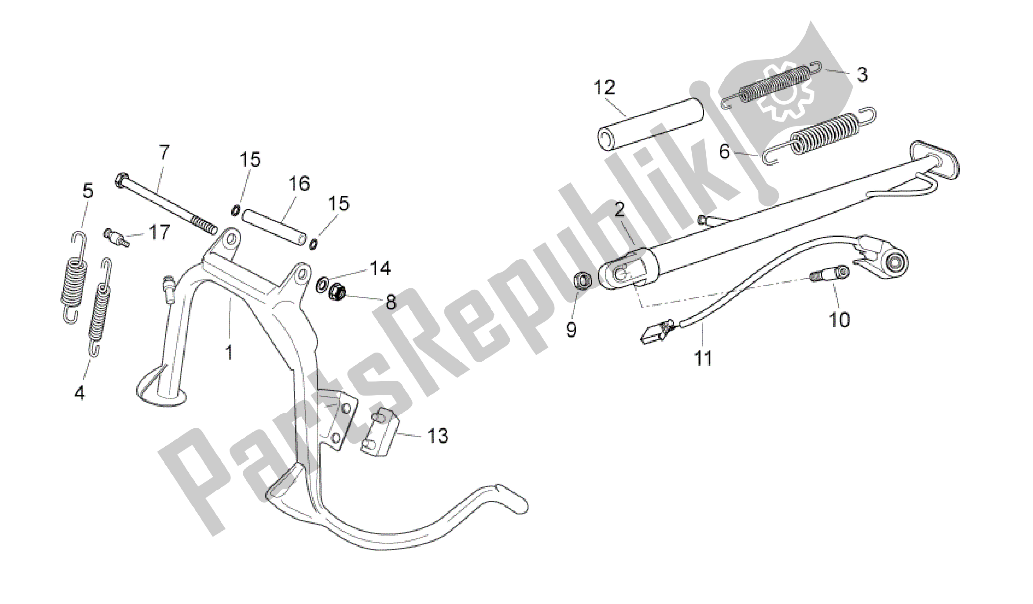 Todas las partes para Caballete de Aprilia Atlantic 125 2010 - 2011