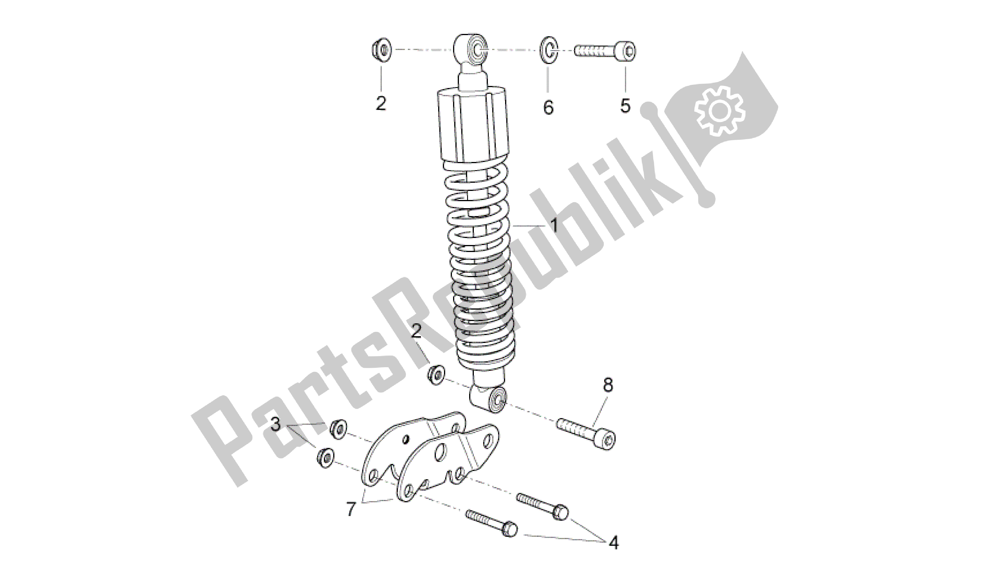 All parts for the SuspensiÓn Trasera of the Aprilia Atlantic 125 2010 - 2011