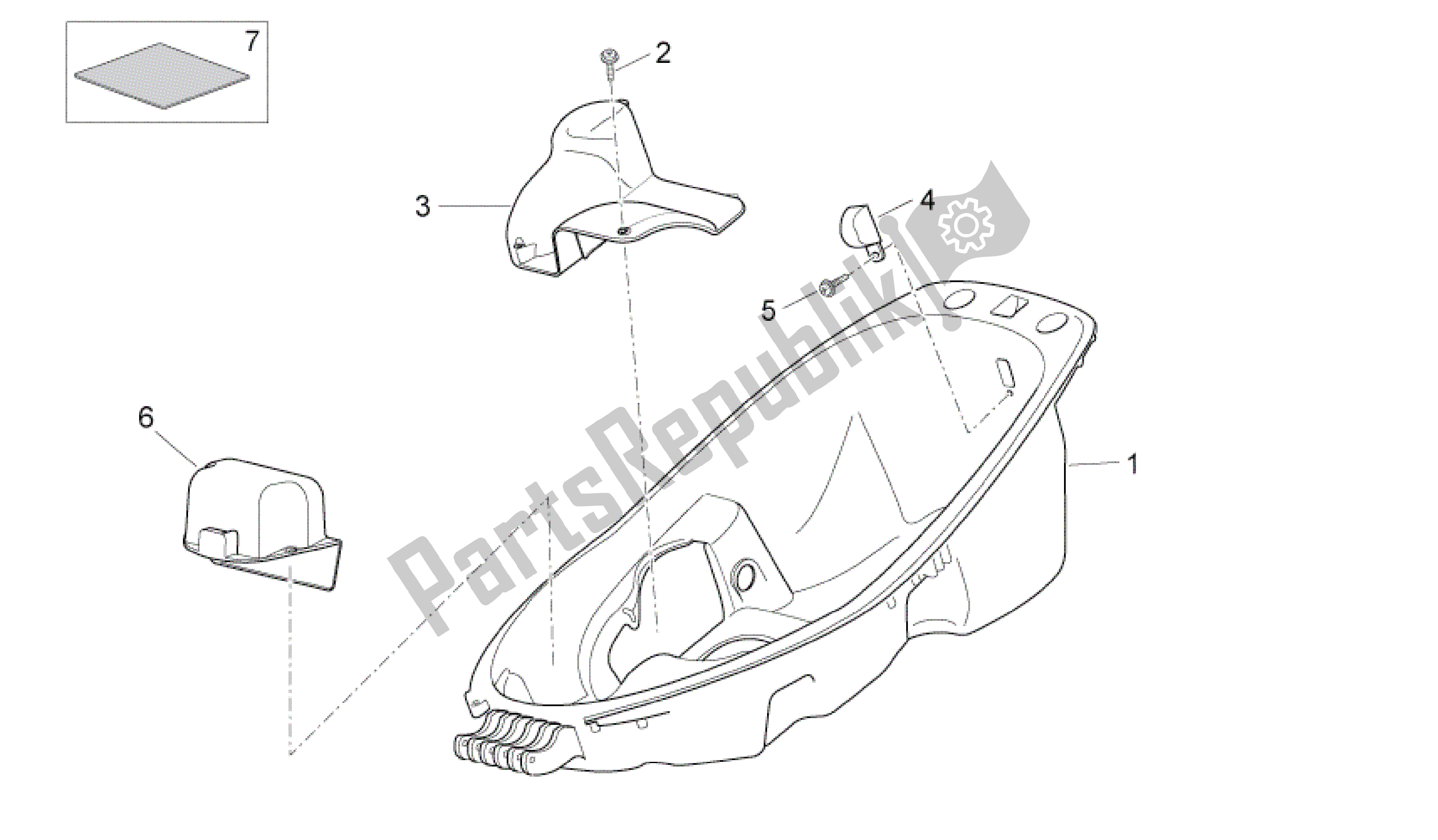 Todas las partes para Bajo Sillín de Aprilia Atlantic 125 2010 - 2011