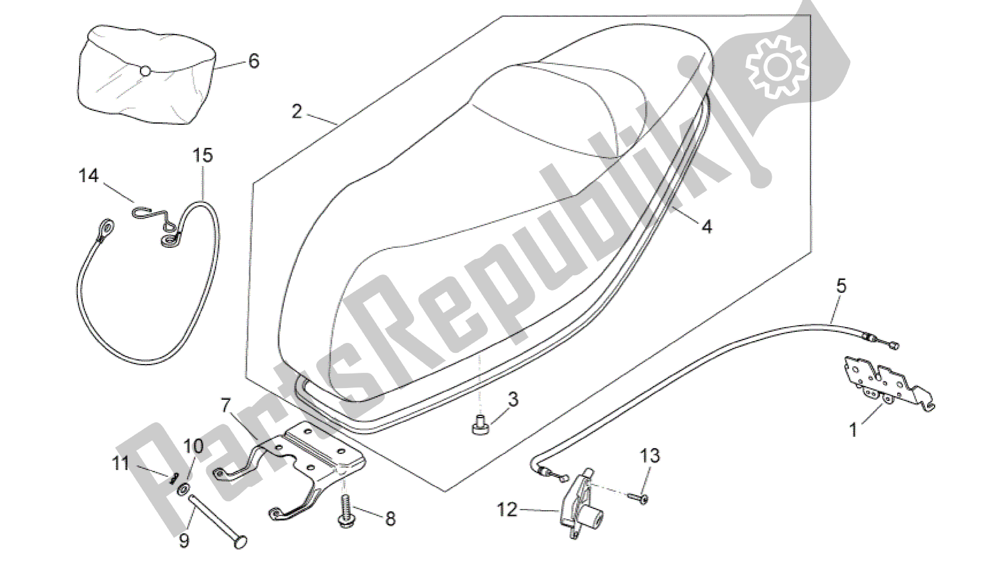 Tutte le parti per il Sillin del Aprilia Atlantic 125 2010 - 2011