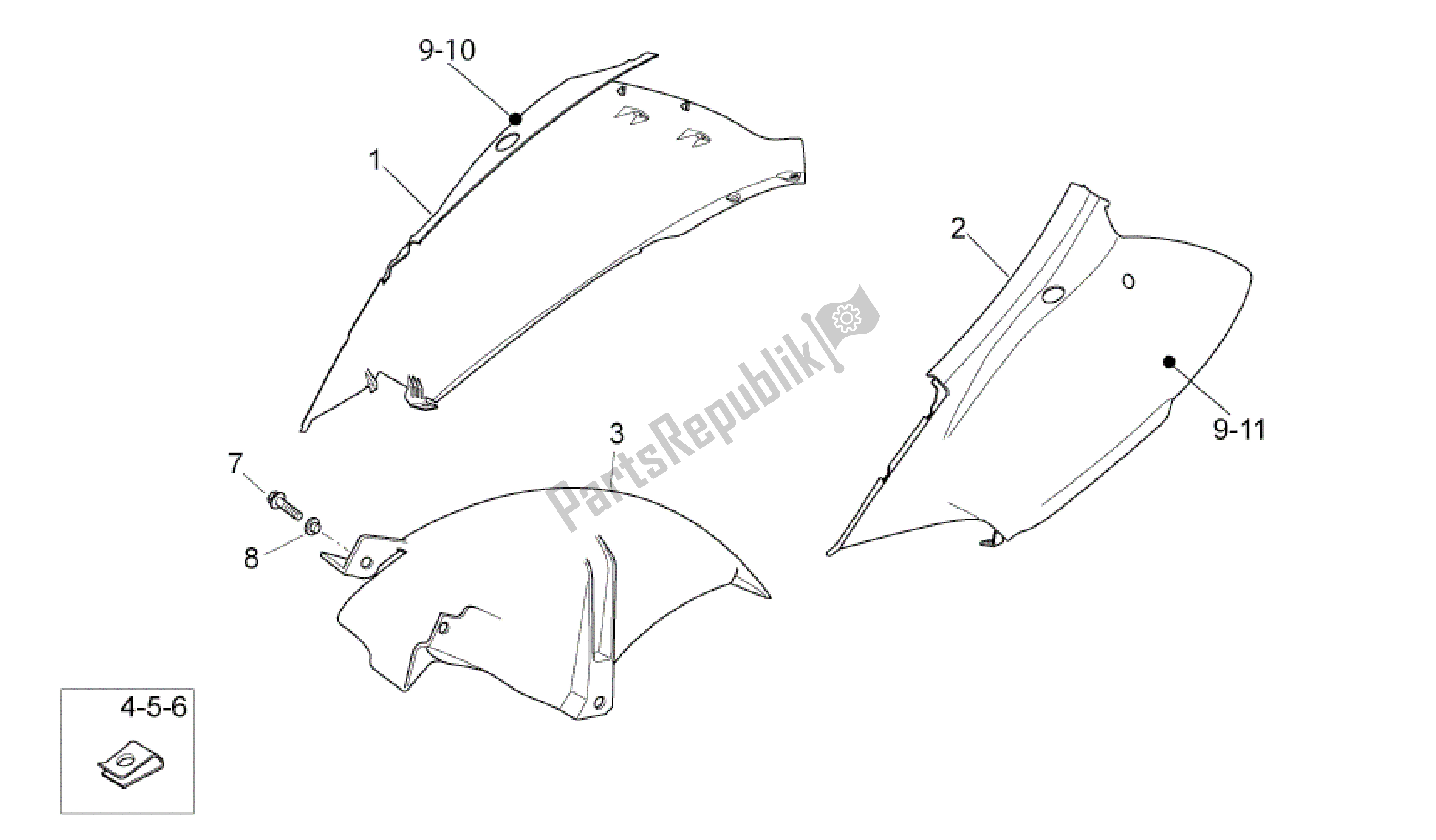 Toutes les pièces pour le Carrocería Trasera I du Aprilia Atlantic 125 2010 - 2011