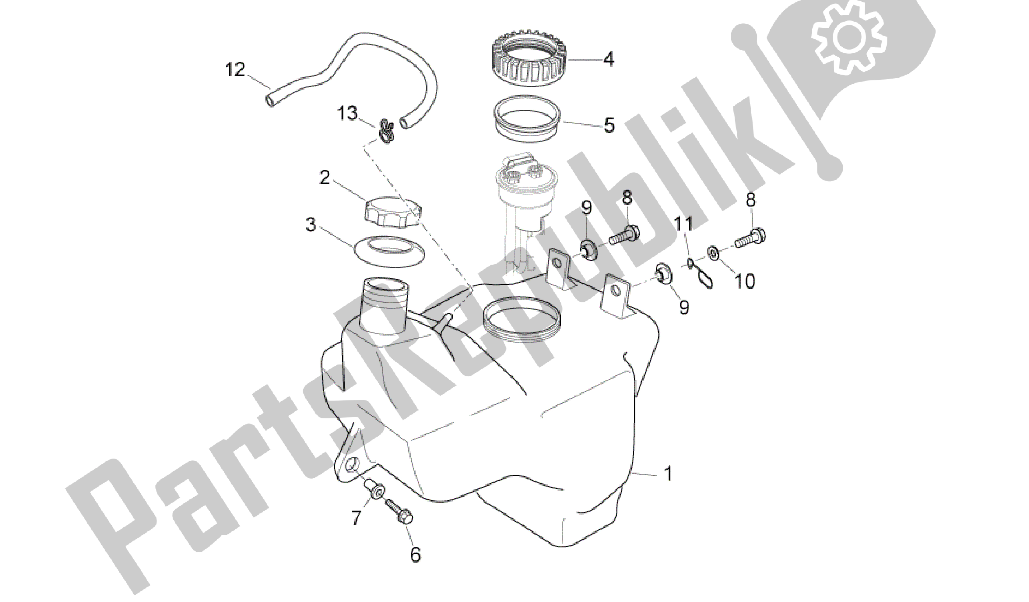 Todas las partes para Depósito De Combustible de Aprilia Atlantic 125 2010 - 2011