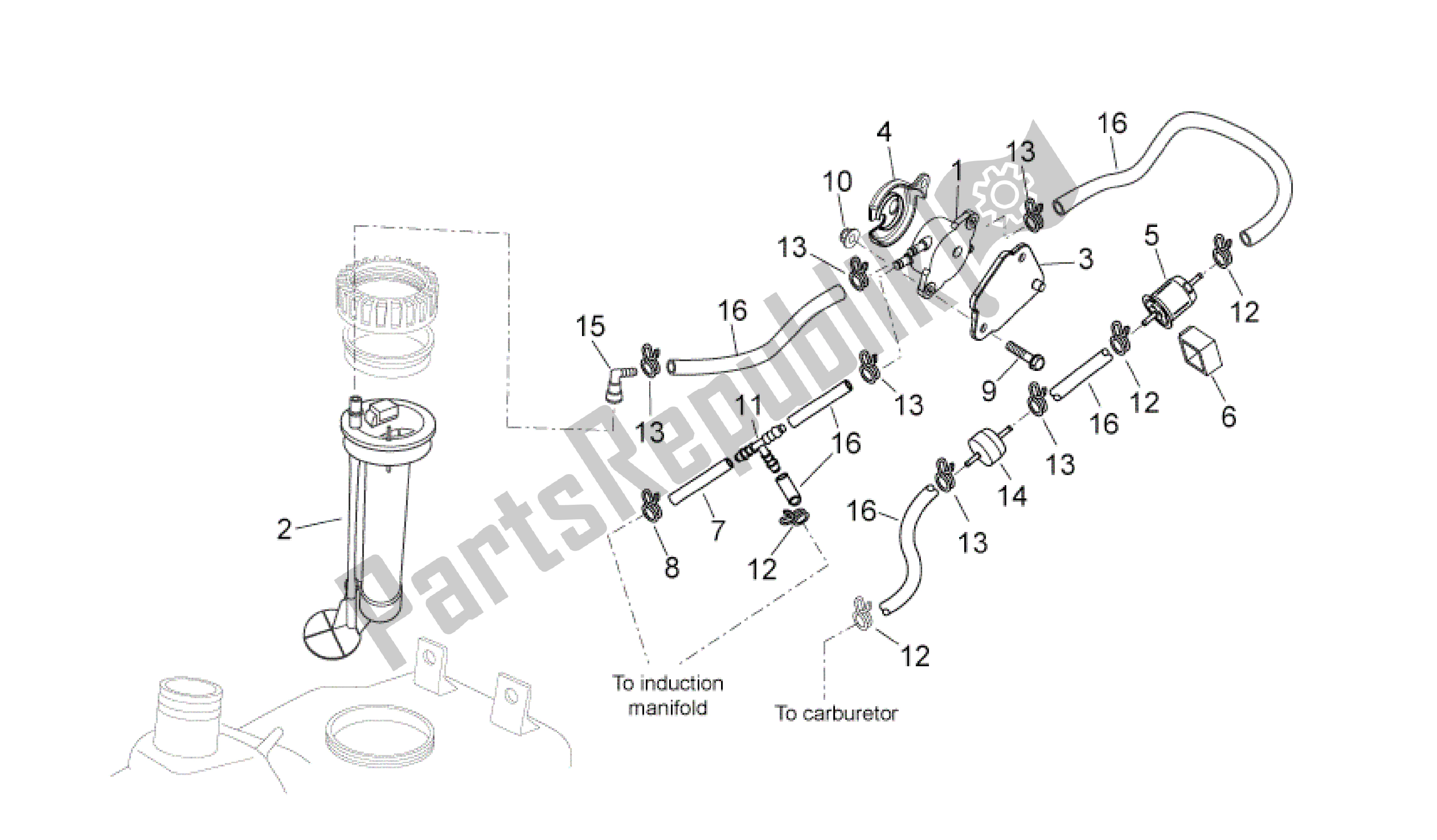 All parts for the Alimentación of the Aprilia Atlantic 125 2010 - 2011