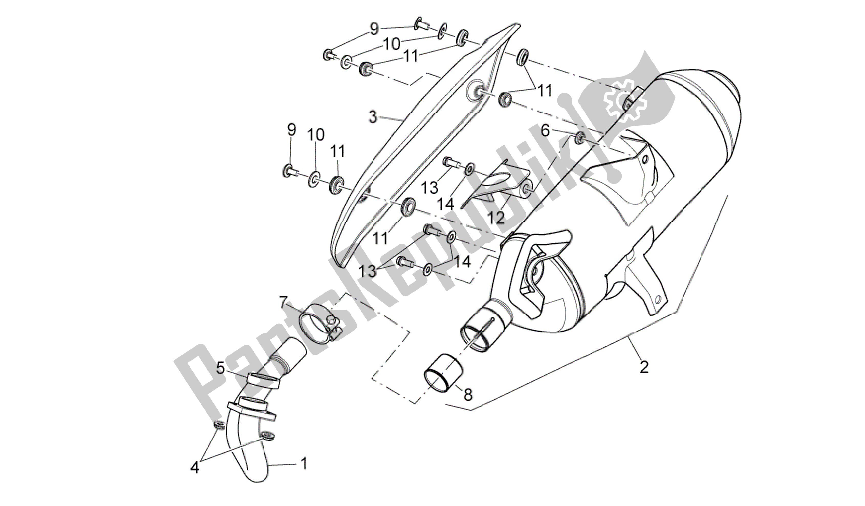 Toutes les pièces pour le Grupo De Escape du Aprilia Atlantic 125 2010 - 2011