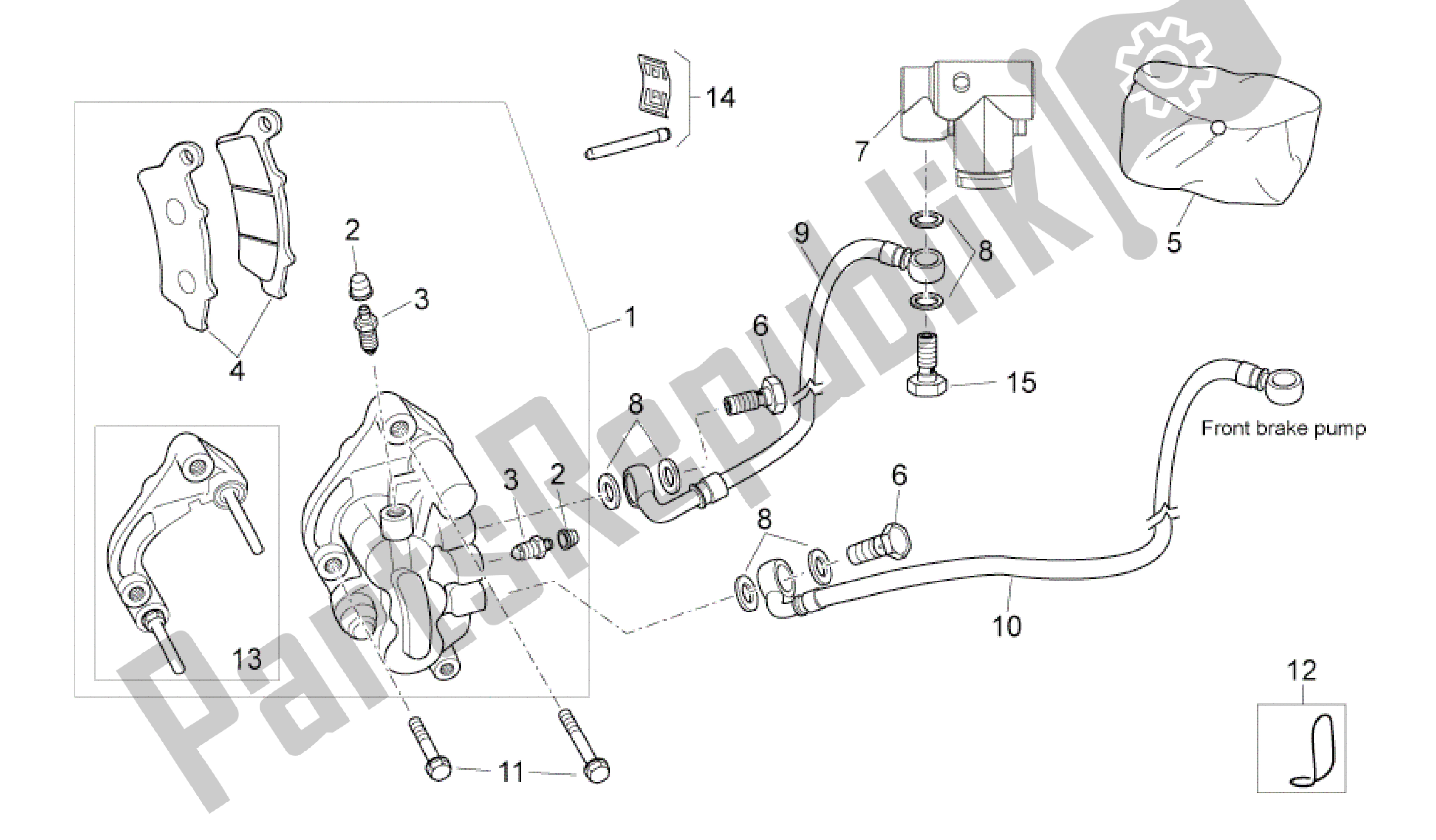 Toutes les pièces pour le Pinza Freno Delantero du Aprilia Atlantic 125 2010 - 2011