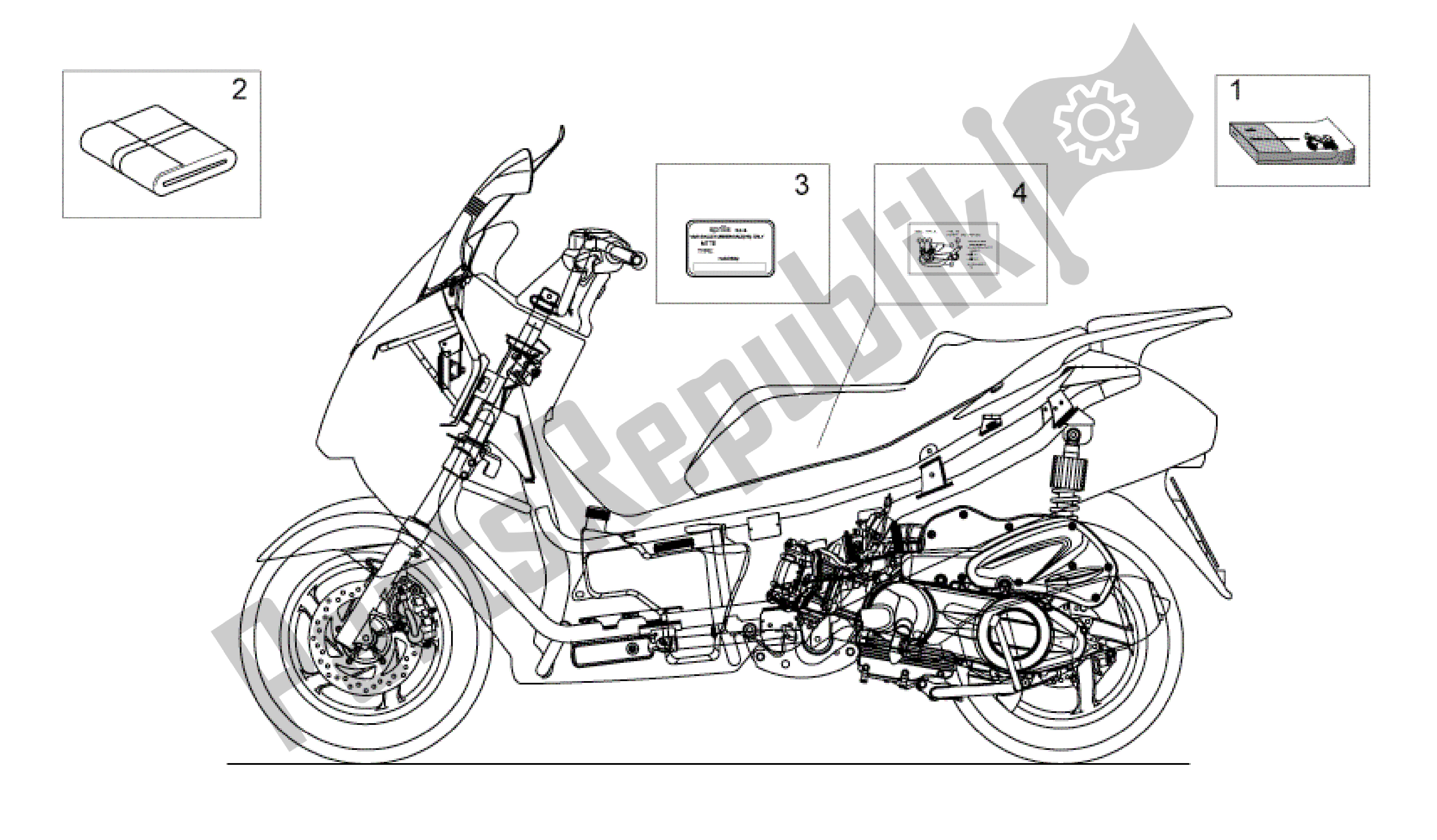 Tutte le parti per il Placas-calcomanÍas del Aprilia Atlantic 125 2010 - 2011