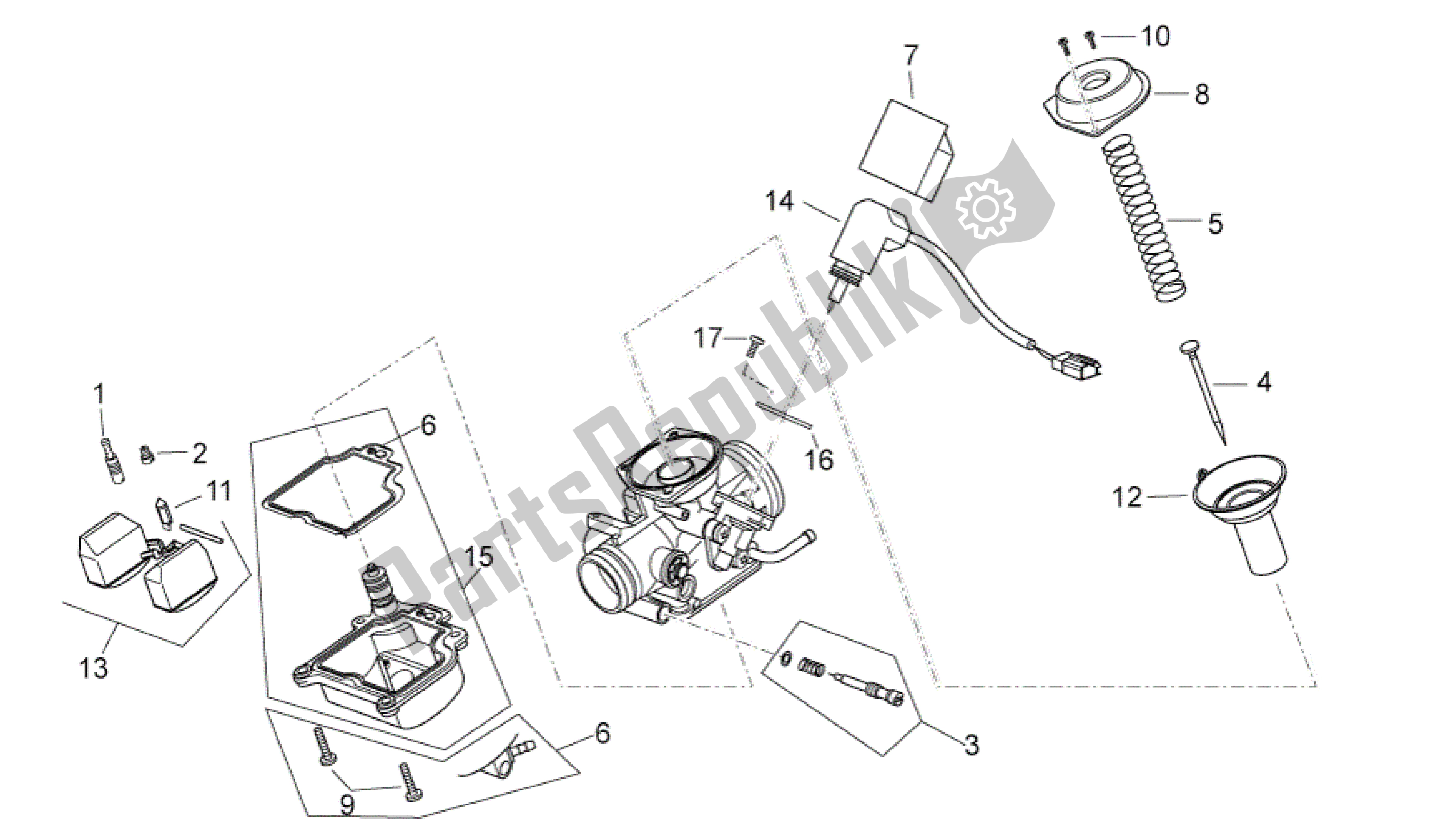 Todas as partes de Carburador Ii do Aprilia Atlantic 125 2010 - 2011