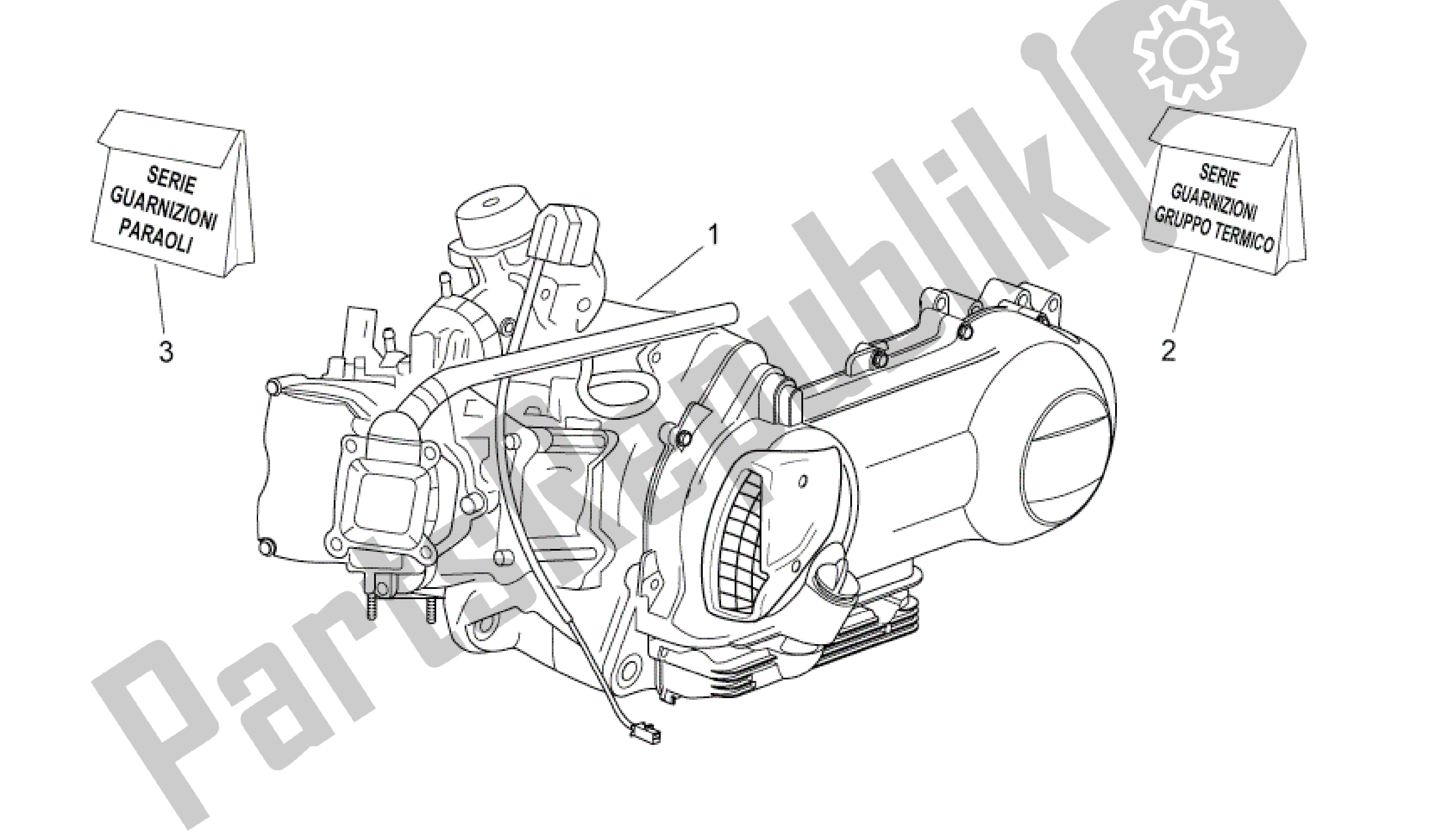 Alle onderdelen voor de Motor van de Aprilia Atlantic 125 2010 - 2011
