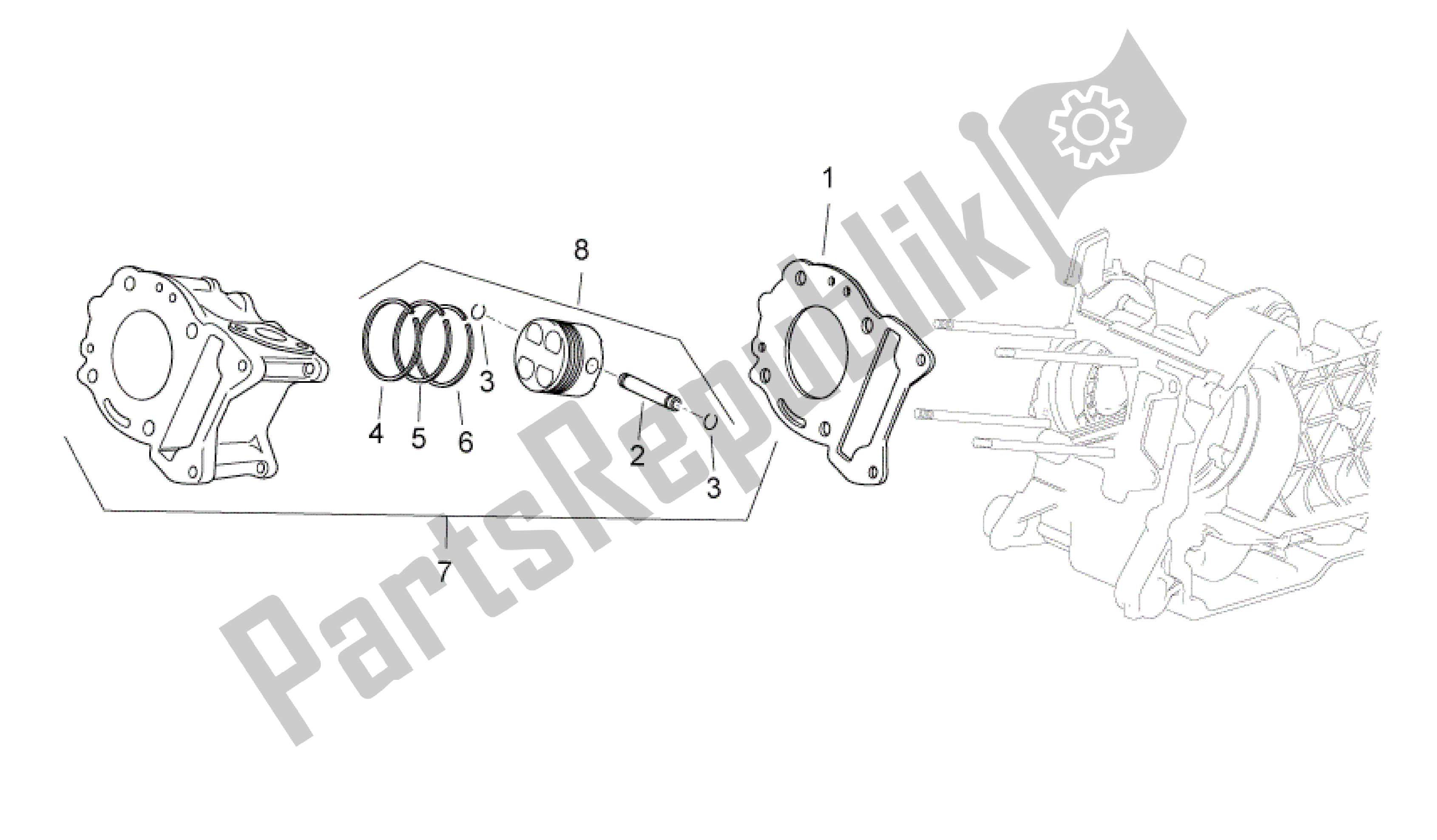 Toutes les pièces pour le Cilindro du Aprilia Atlantic 125 2010 - 2011