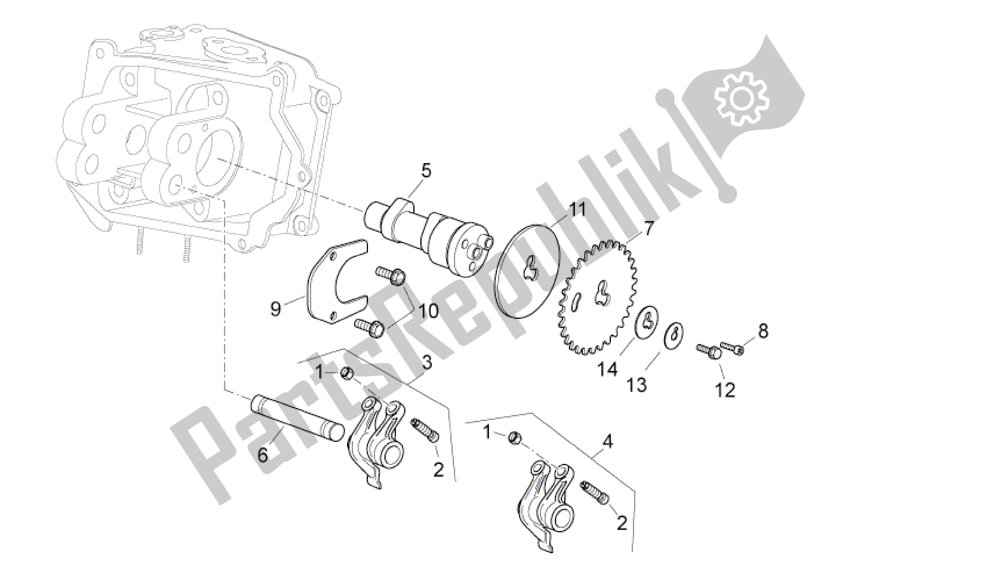 Todas as partes de Árbol De Levas do Aprilia Atlantic 125 2010 - 2011