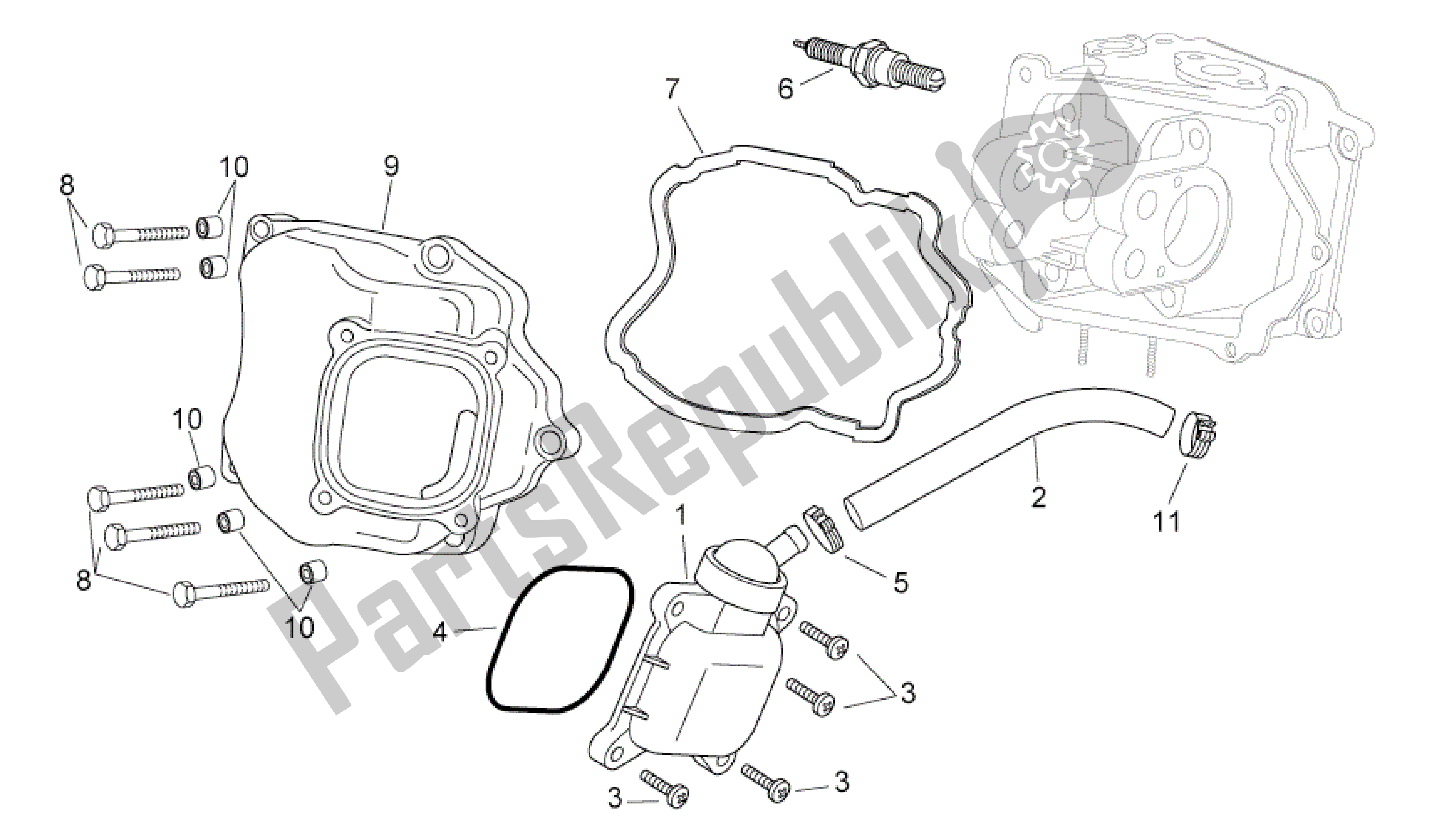 All parts for the Válvula Resp. Aceite of the Aprilia Atlantic 125 2010 - 2011