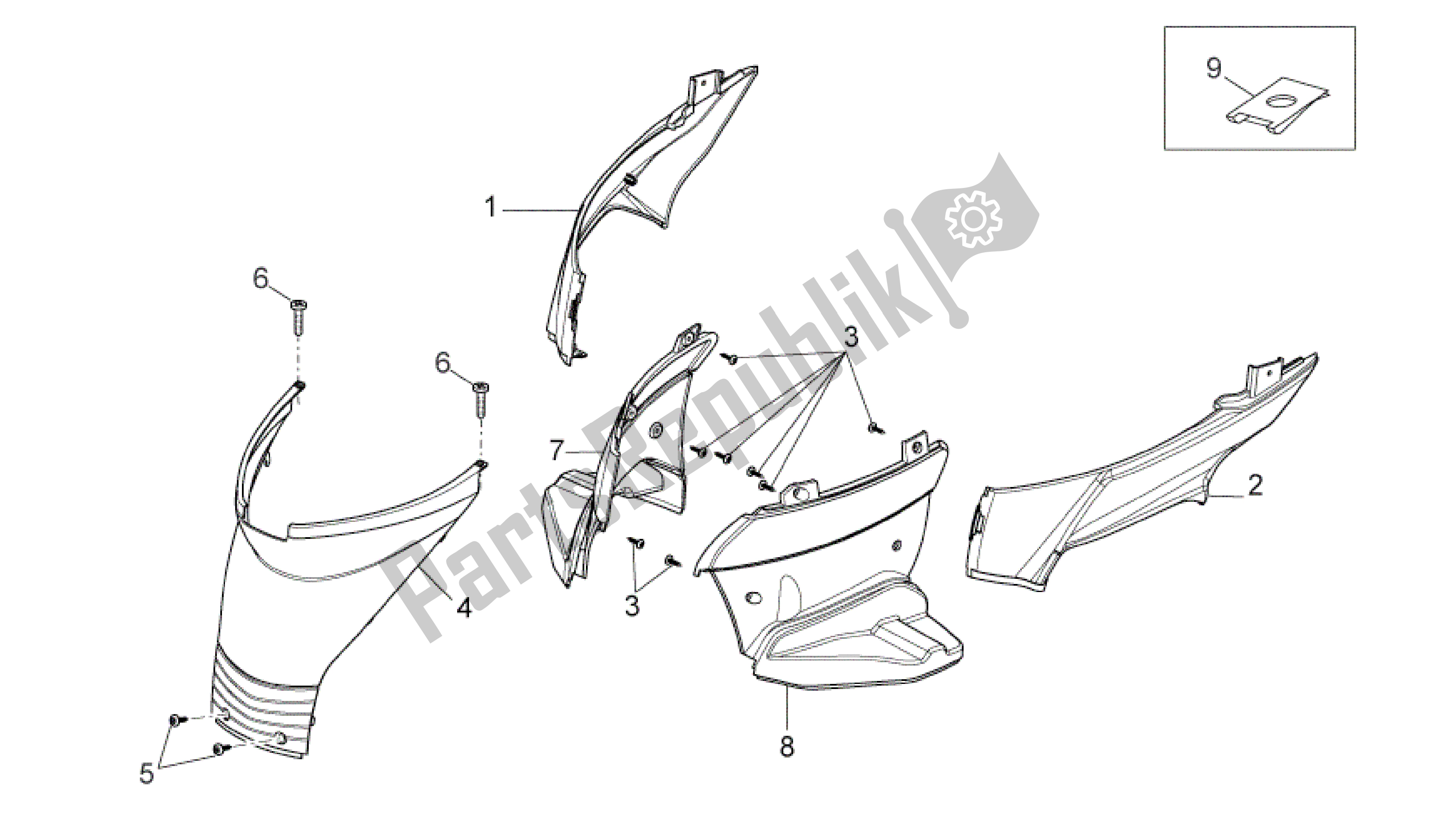 All parts for the Central Body Iv of the Aprilia Sport City 50 2008 - 2010