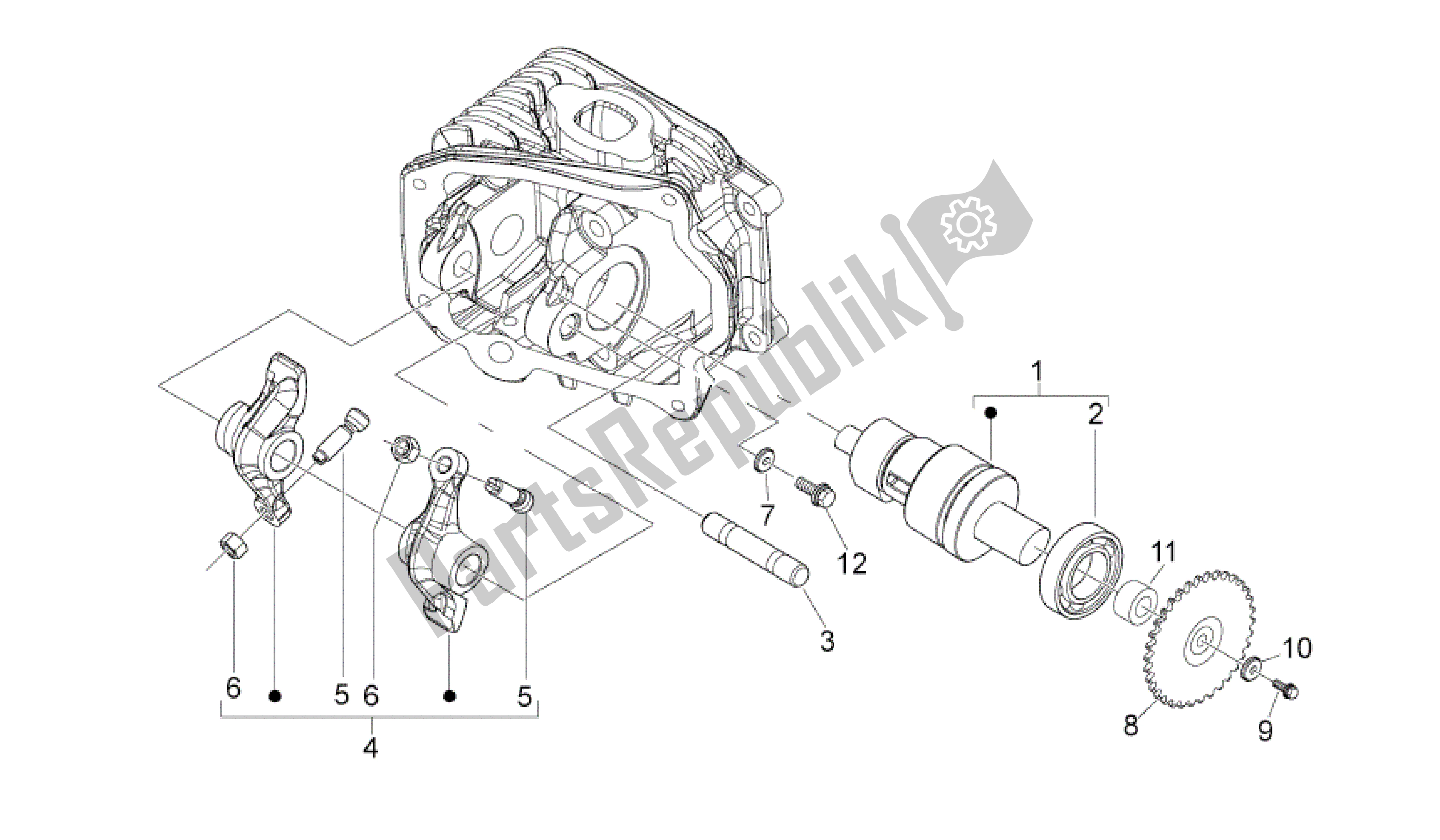 All parts for the Camshaft of the Aprilia Sport City 50 2008 - 2010