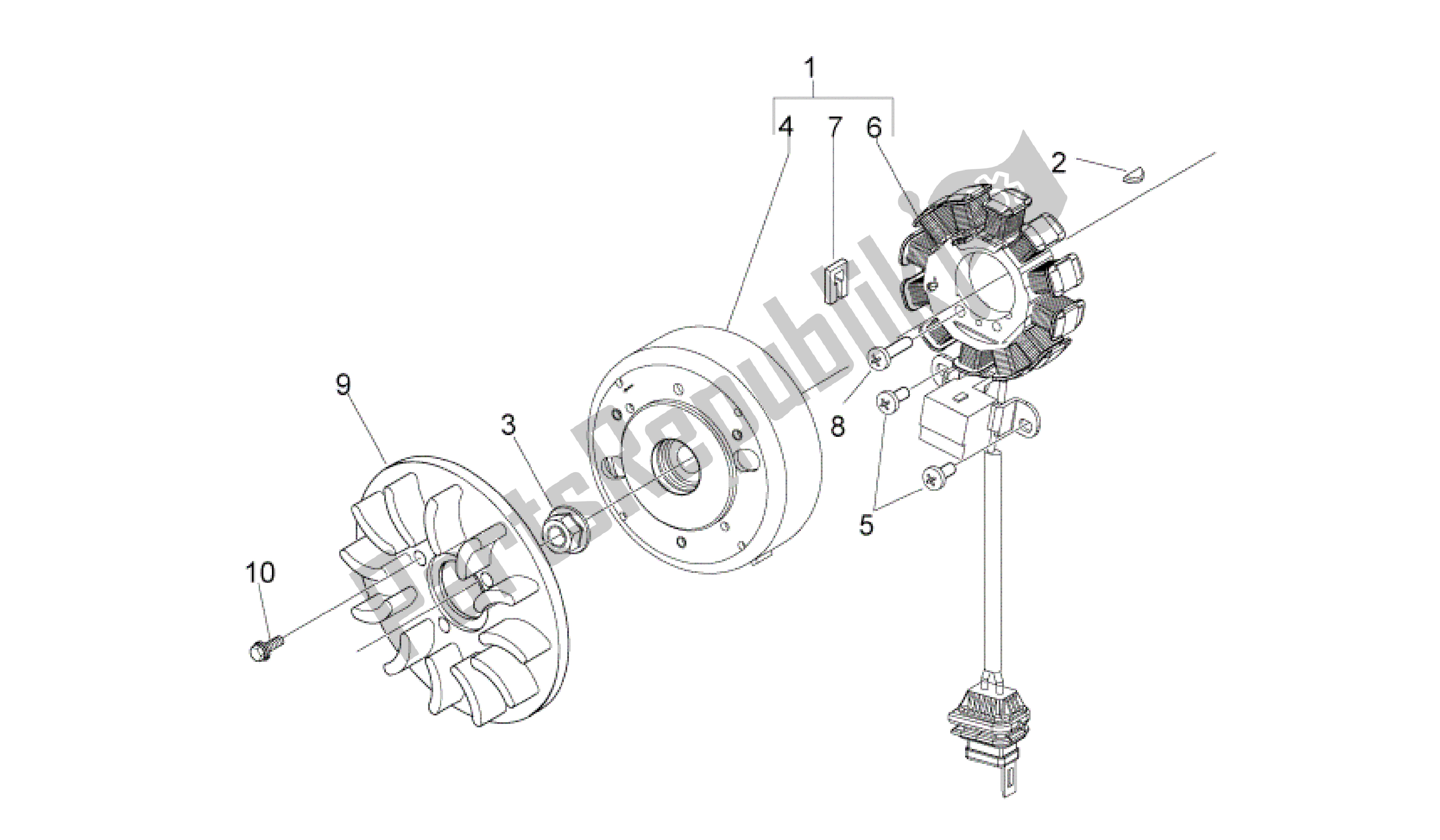 All parts for the Cdi Magneto Assy of the Aprilia Sport City 50 2008 - 2010