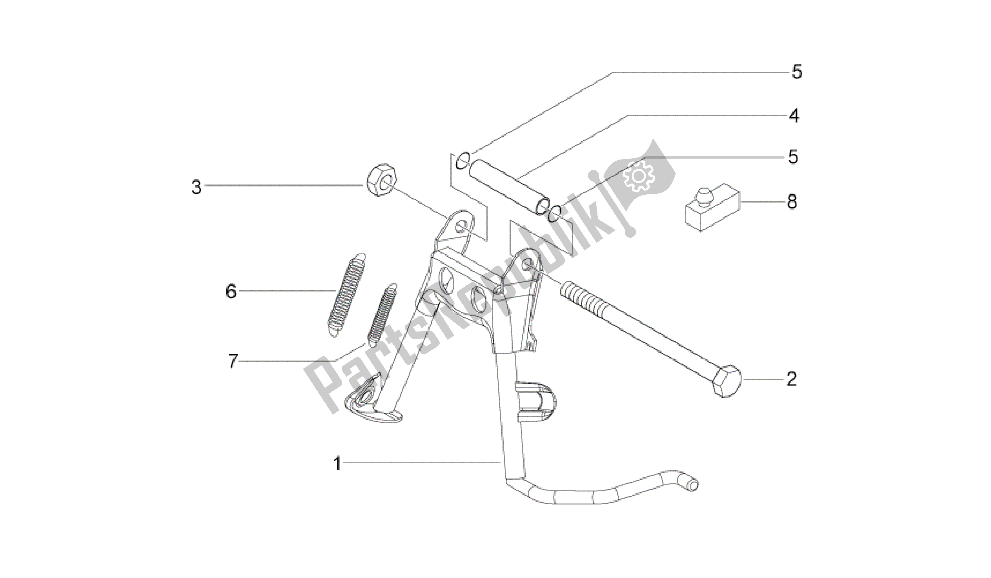 Todas as partes de Suporte Central do Aprilia Sport City 125 2008 - 2010