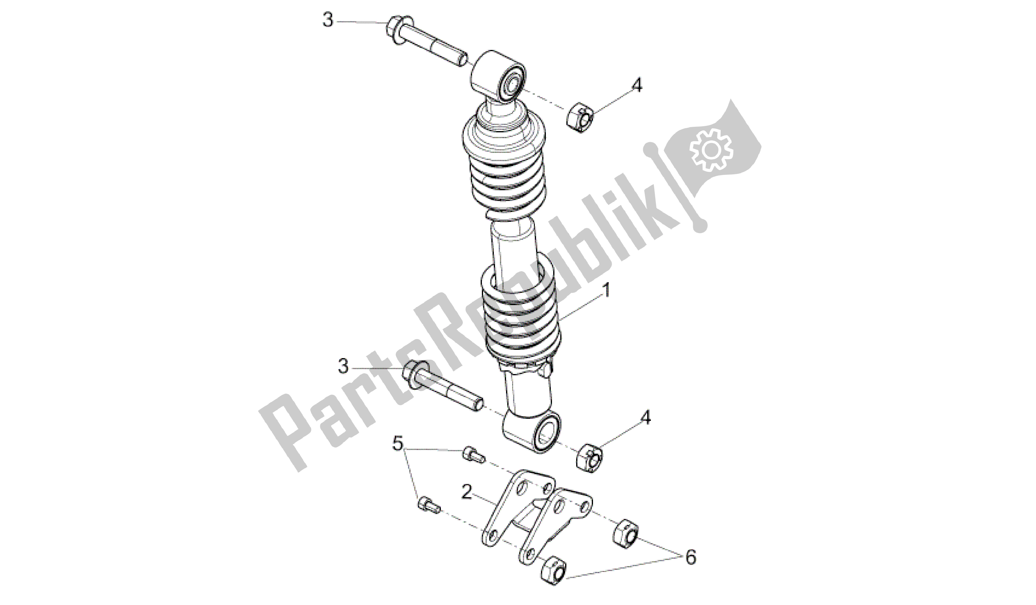 Todas as partes de Amortecedor Traseiro do Aprilia Sport City 125 2008 - 2010