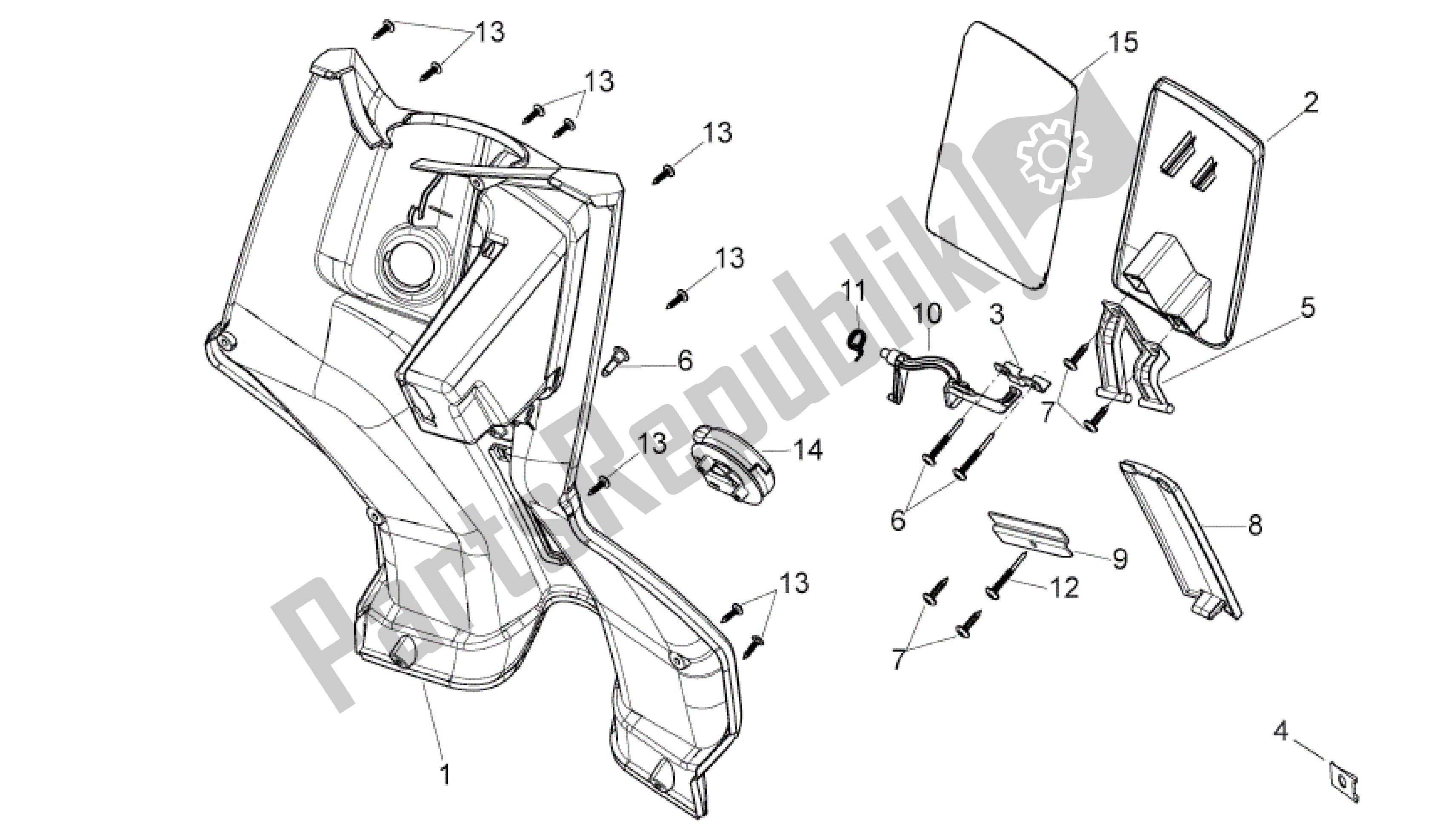 Todas as partes de Corpo Central I do Aprilia Sport City 125 2008 - 2010